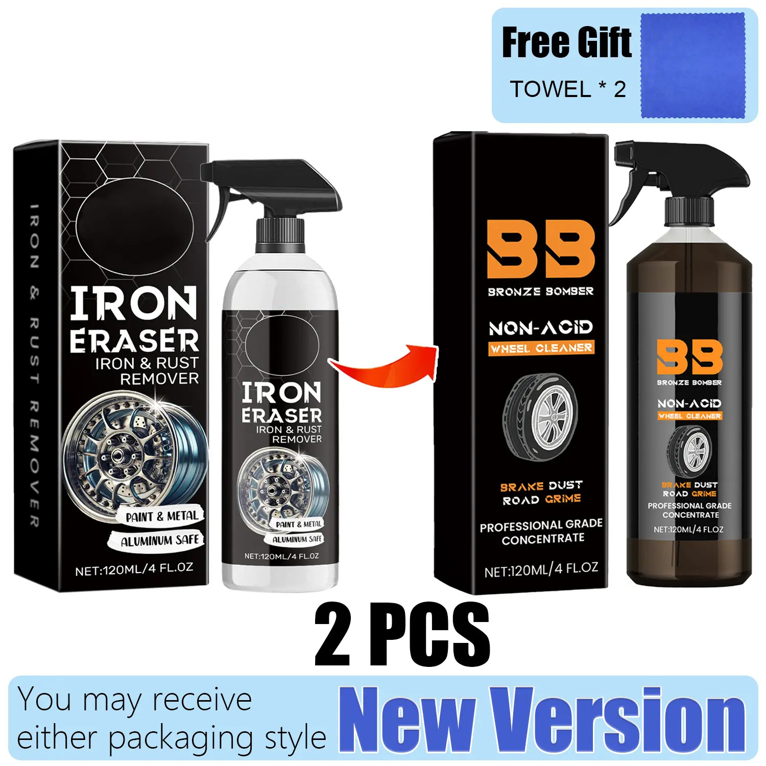 Automotive Rust Remover Spray 120ML – Fast-Acting Iron & Rust Cleaner for Wheels