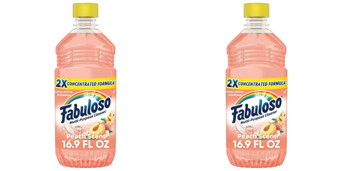 2 Packs Fabuloso 2X Concentrated Multi-Purpose Floor Cleaner Peach 16.9 oz