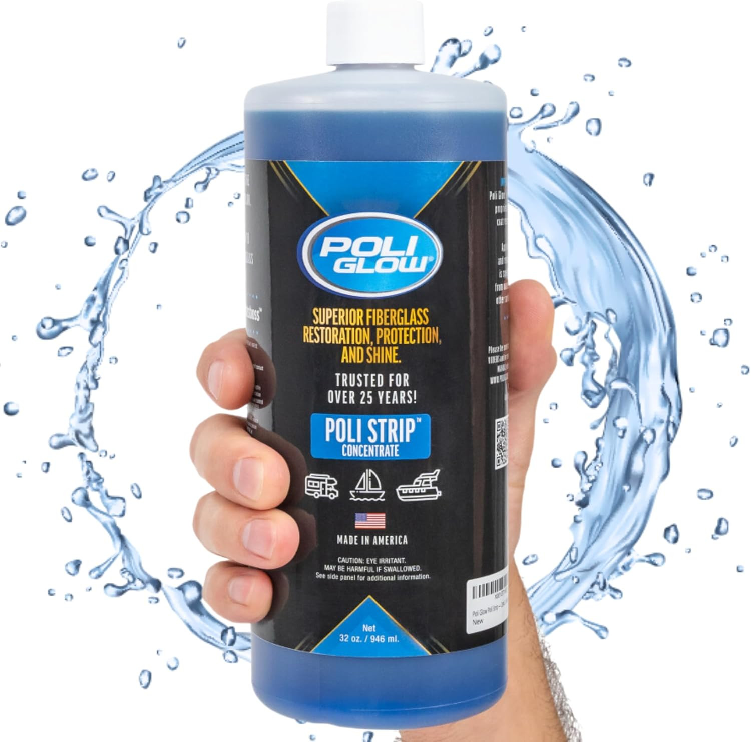 Proprietary Formula Poli Strip® Concentrated Boat and RV Stripper & Degreaser –