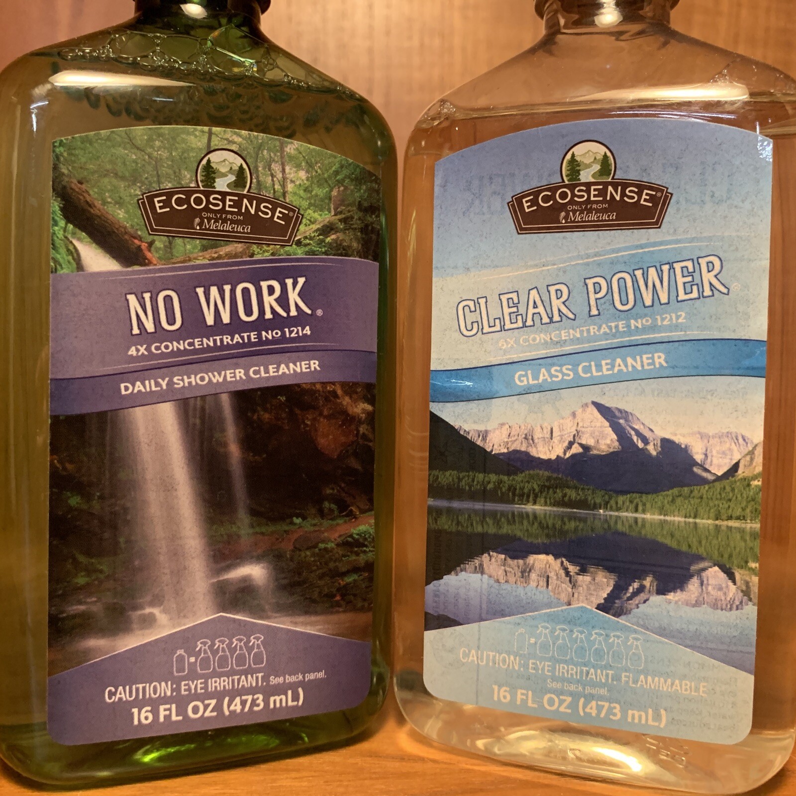Melaleuca Ecosense NO WORK Shower Cleaner & CLEAR POWER Glass Cleaner 16 Oz Each