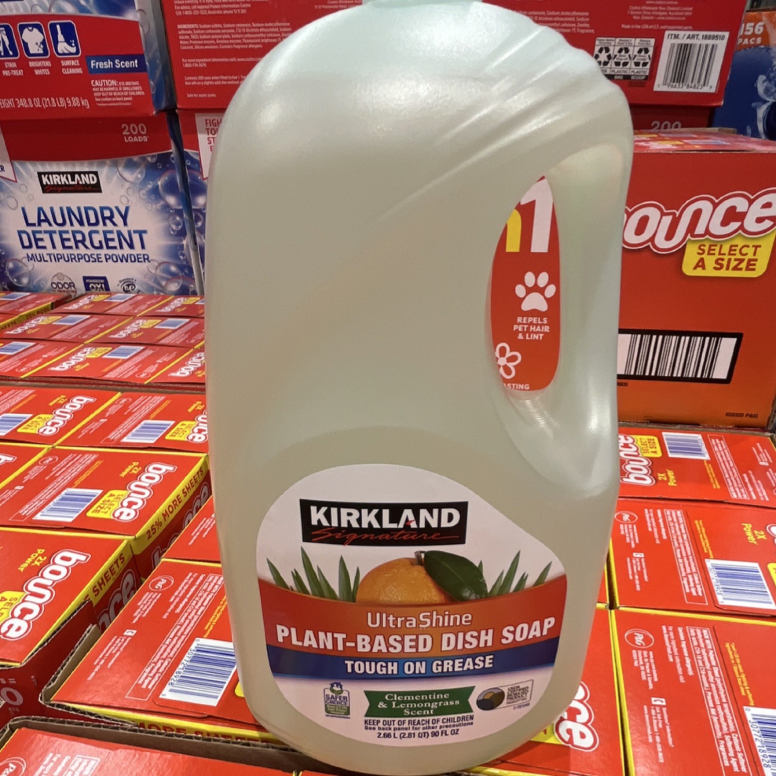 Kirkland Signature Plant-Based Dish Soap 90 fl oz Clementine Lemongrass