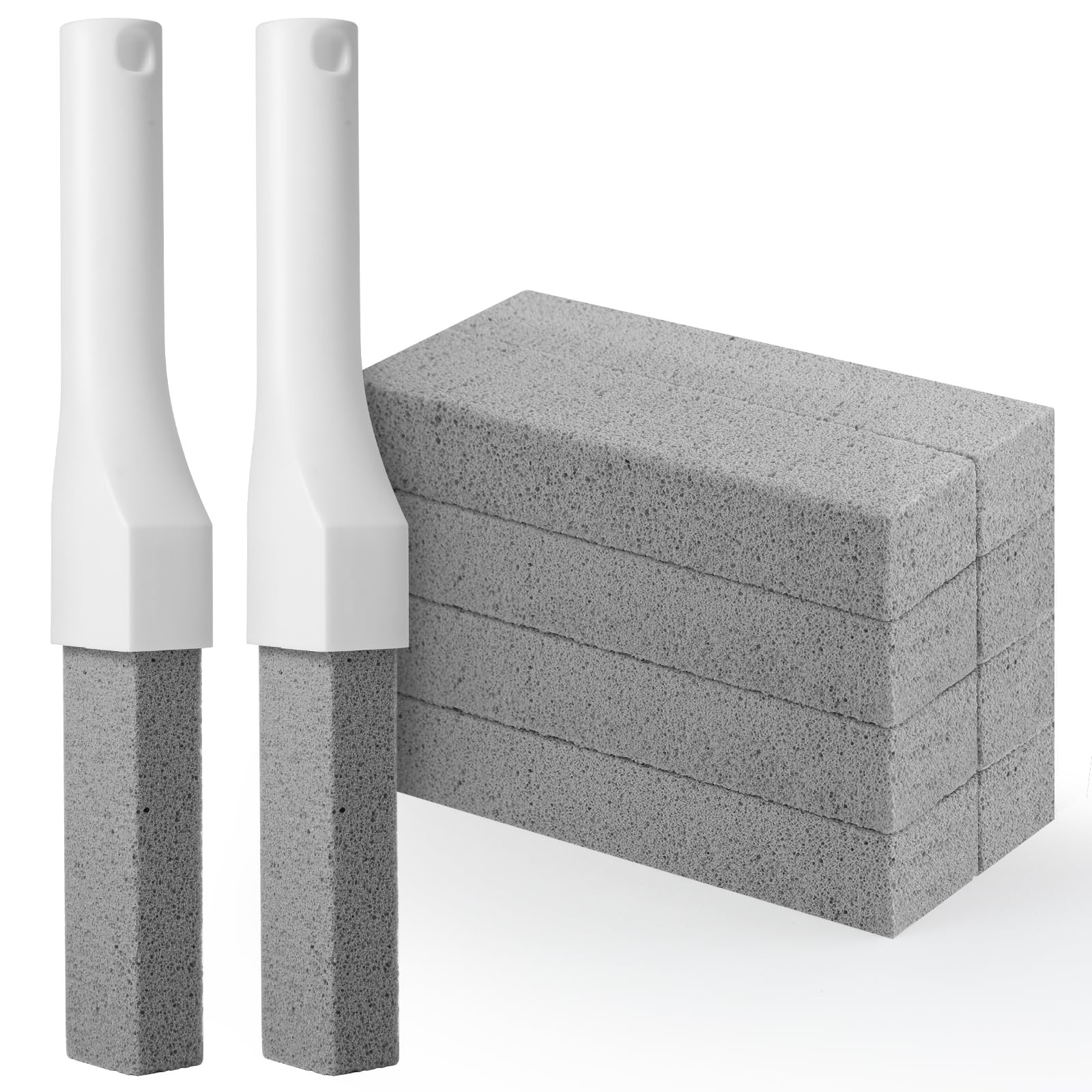 8 Pack Pumice Stone Toilet Bowl Cleaner with Long Handle – Replaceable Toilet