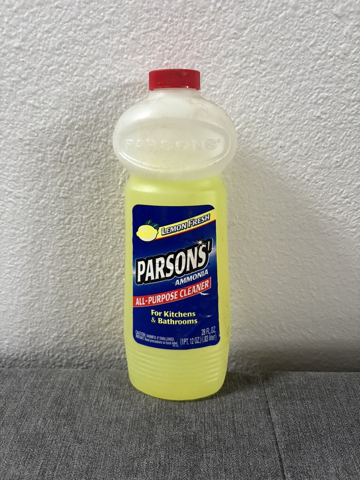 Vintage Parsons’ Ammonia All Purpose Cleaner Lemon Fresh 1999 28 Fl Oz 75% Full