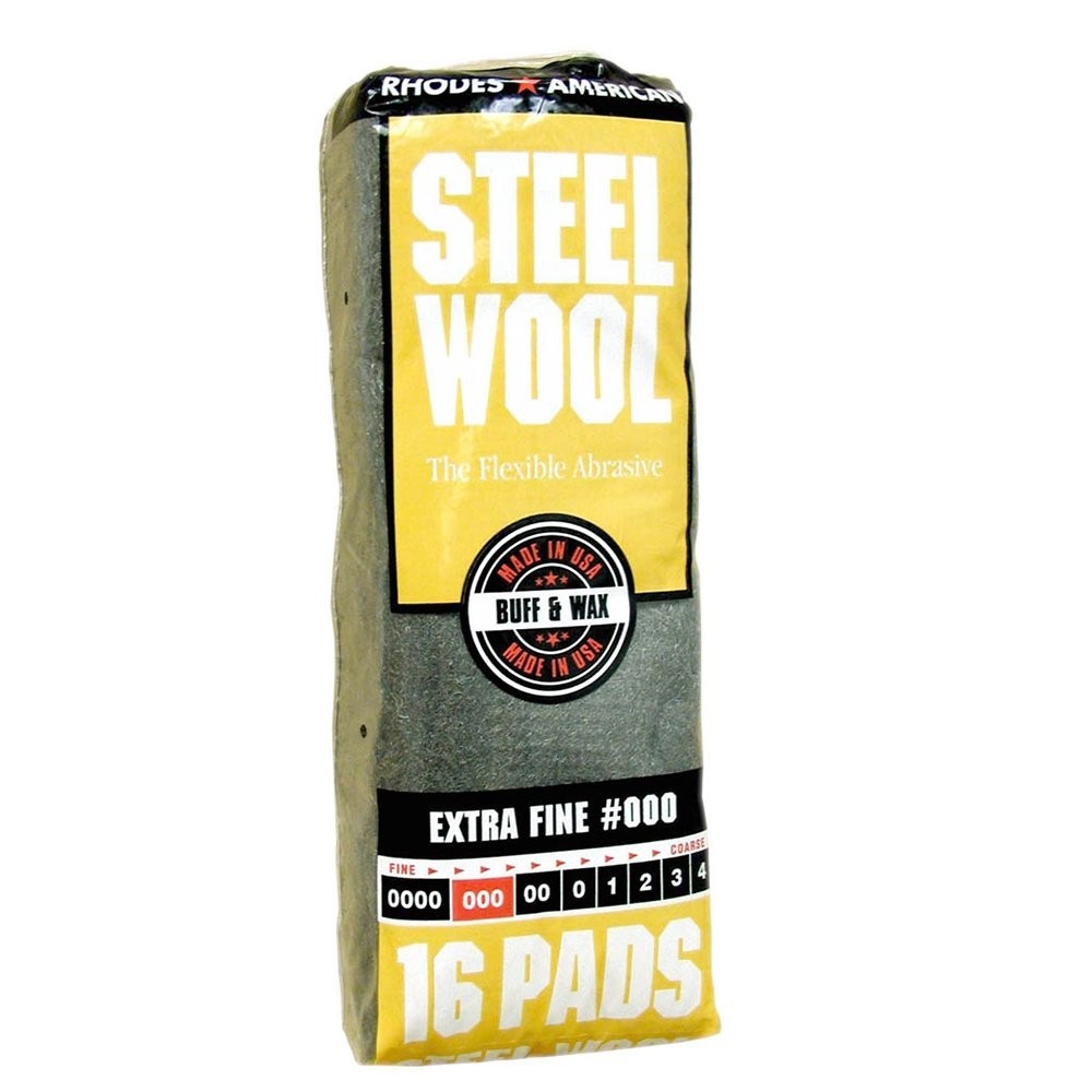 16 Count Extra Fine Grade Steel Wool Pad Set for Cleaning & Polishing Tasks