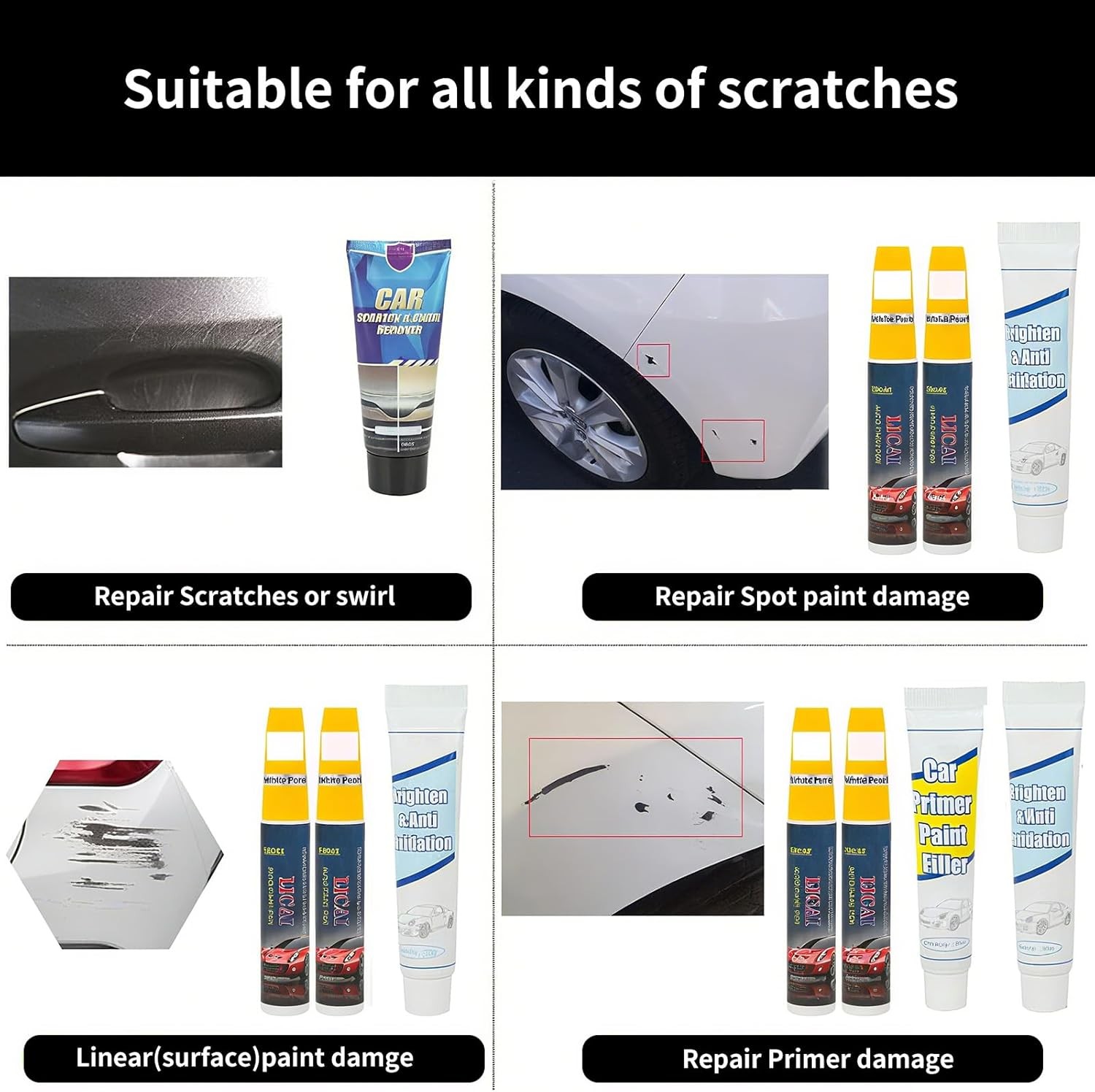 Car Scratch Remover, Car Paint Scratch Repair, Touch Up Paint for Cars Deep Scra