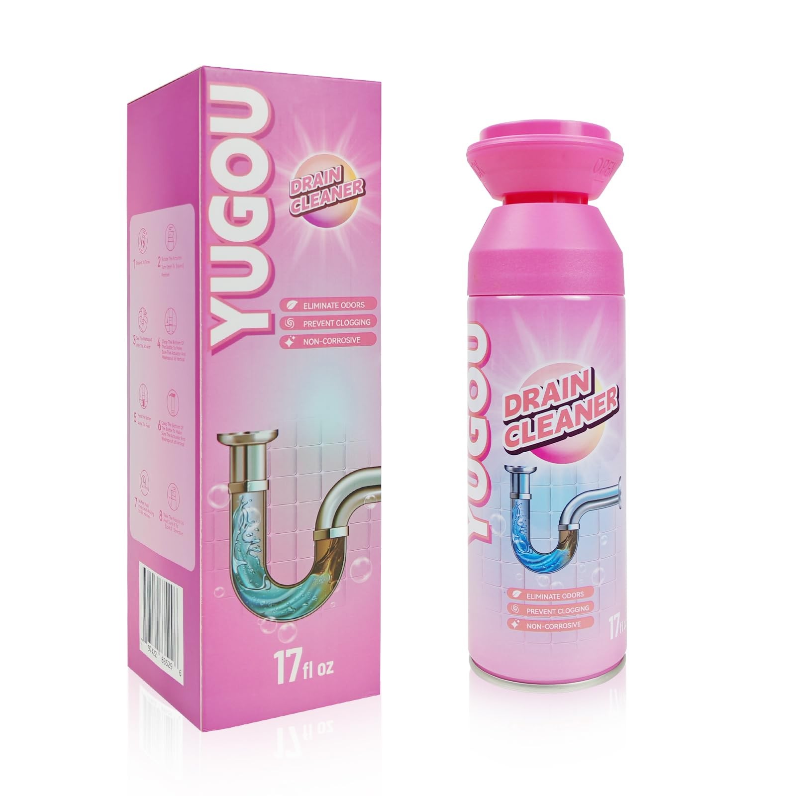 Foaming Drain Cleaner, Sink Cleaner and Deodorizer, Drain Clog for Kitchen Si…