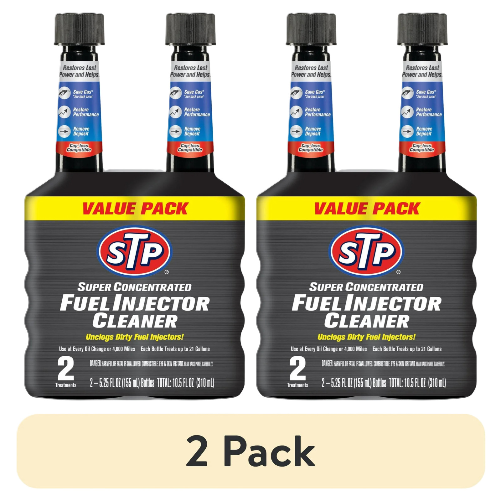 (2 pack) STP Super Concentrated Fuel Injector Cleaner – 5.25 FL OZ (2 Count)
