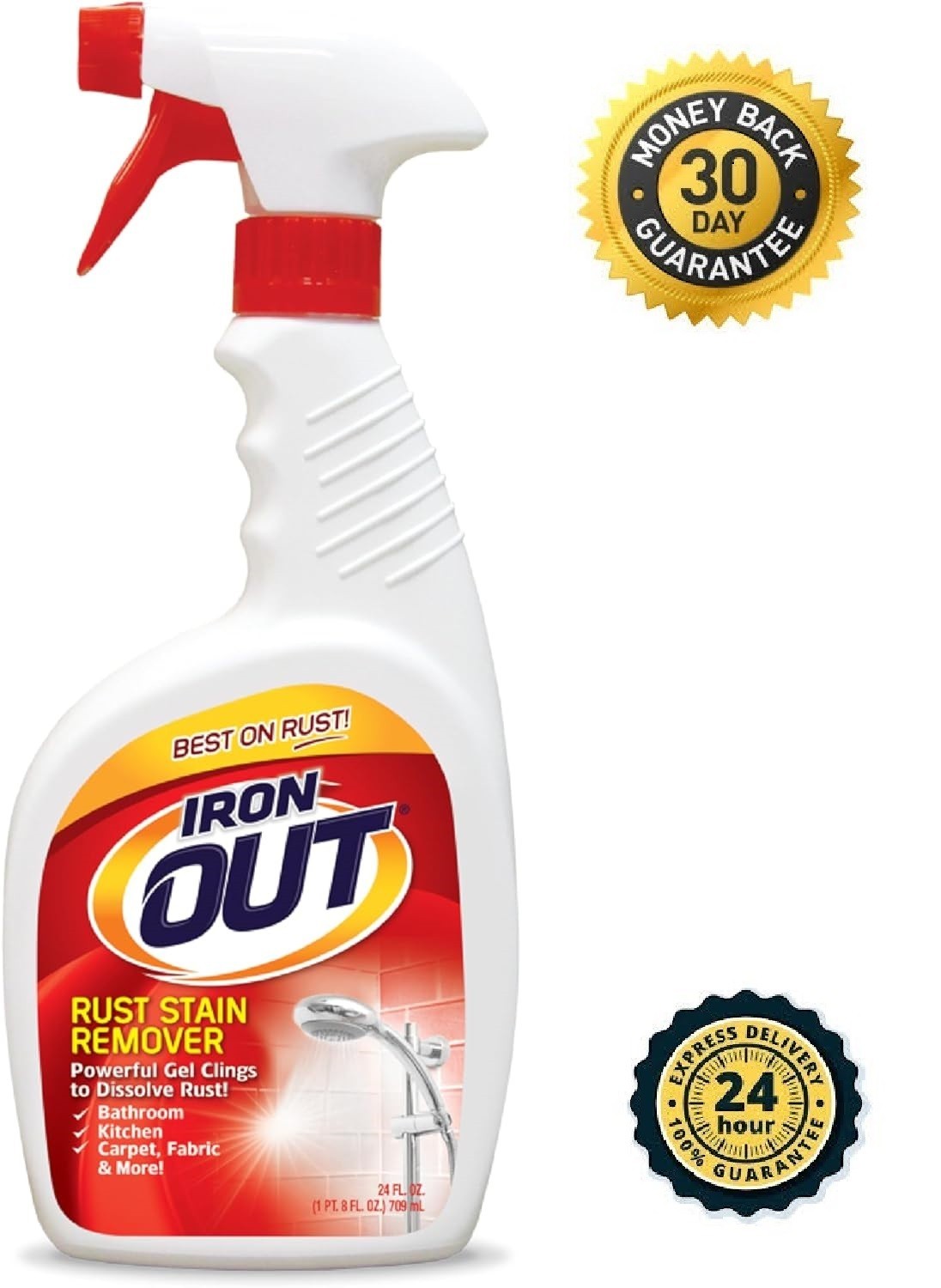 Iron OUT Spray Gel Rust Stain Remover, Remove and Prevent Rust Stains in white 1