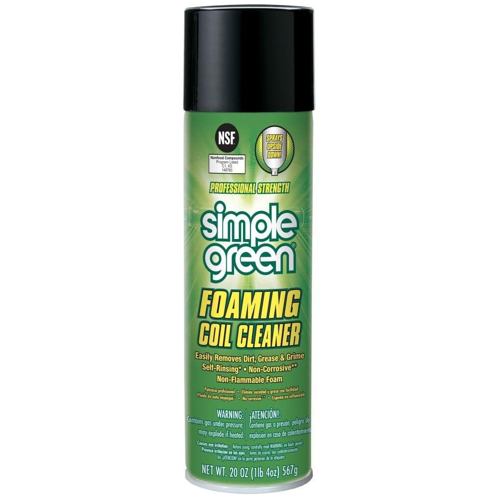 Simple Green 20 oz Foaming Coil Cleaner Aerosol – HVAC AC Coil & Condenser Clean