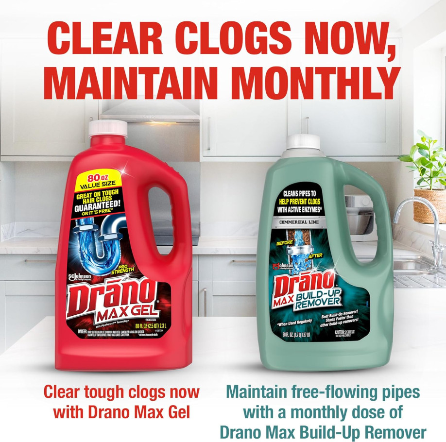 Drano Max Gel Drain Clog Remover and Cleaner for Shower or Sink Drains