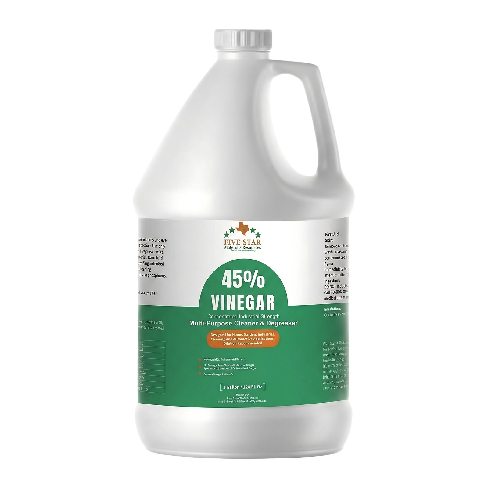 45% Vinegar Concentrated White 128oz Max Performance 9X Power Clean