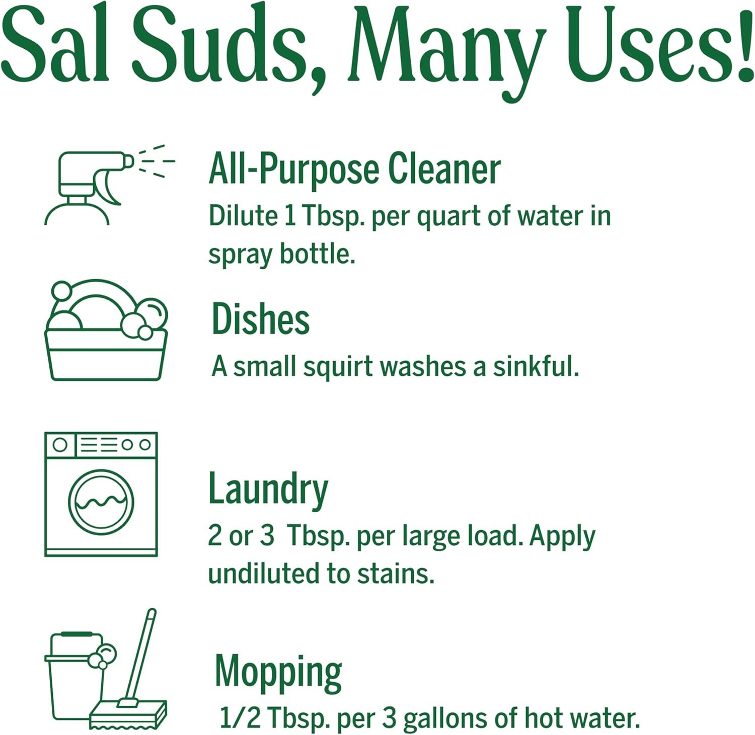 Dr Bronner Sal Suds Cleaner 32oz 2 Pack Multi Surface Concentrate Soap