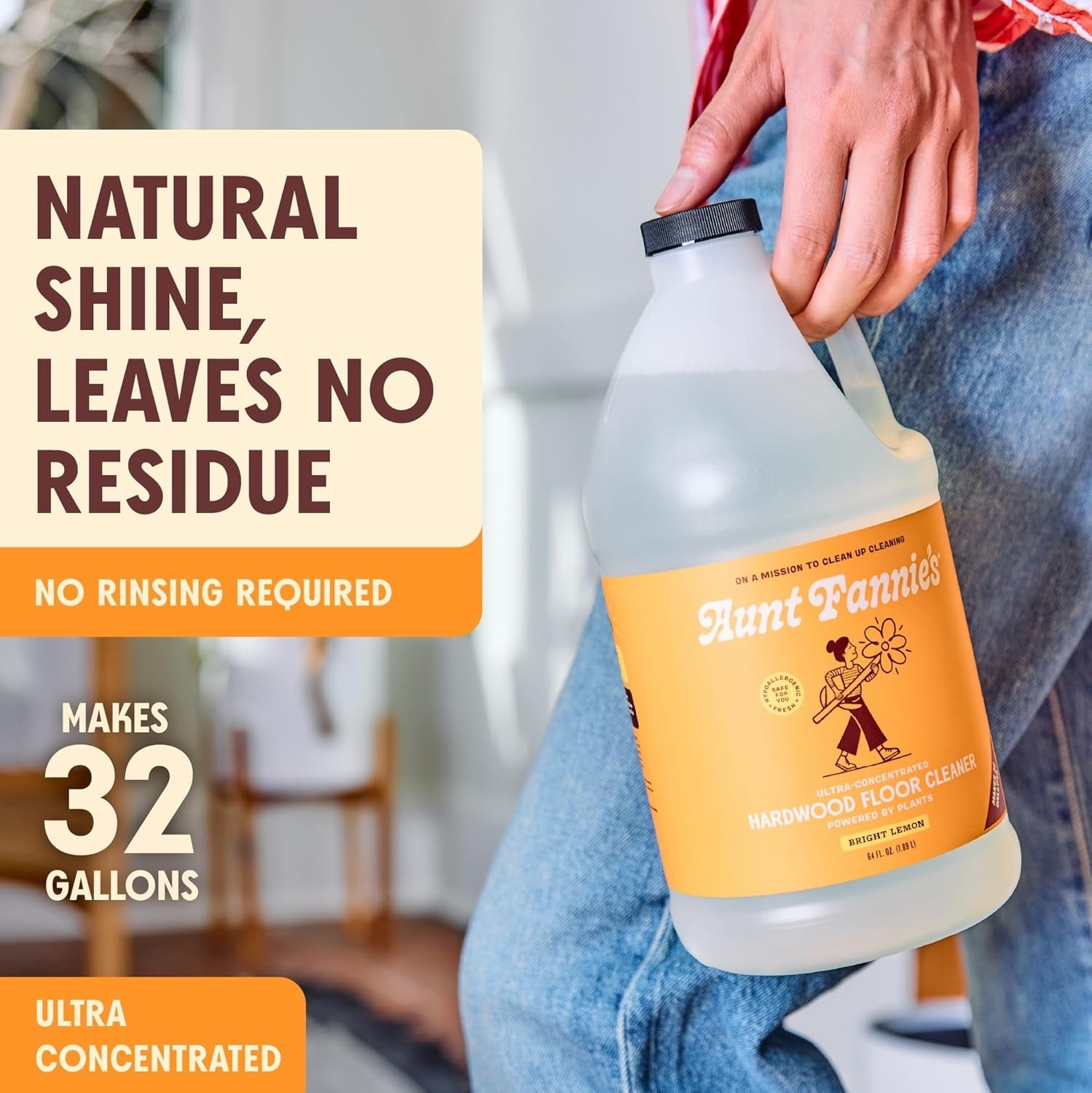 Cruelty-Free Ultra Concentrated Cleaner – 64 oz for Hardwood Floors, Lemon Scent