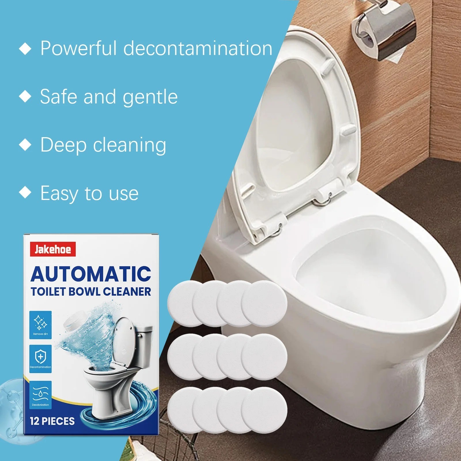 Disposable Toilet Bowl Cleaners (12-120 Tablets) Odor Eliminator, Fresh Scent