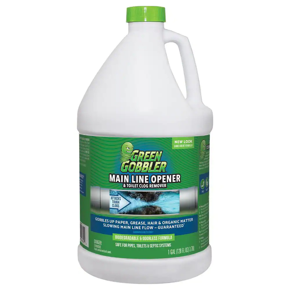 GREEN GOBBLER 1 Gal Drain Cleaner Grease Clog Remover Main Line Opener Toilet