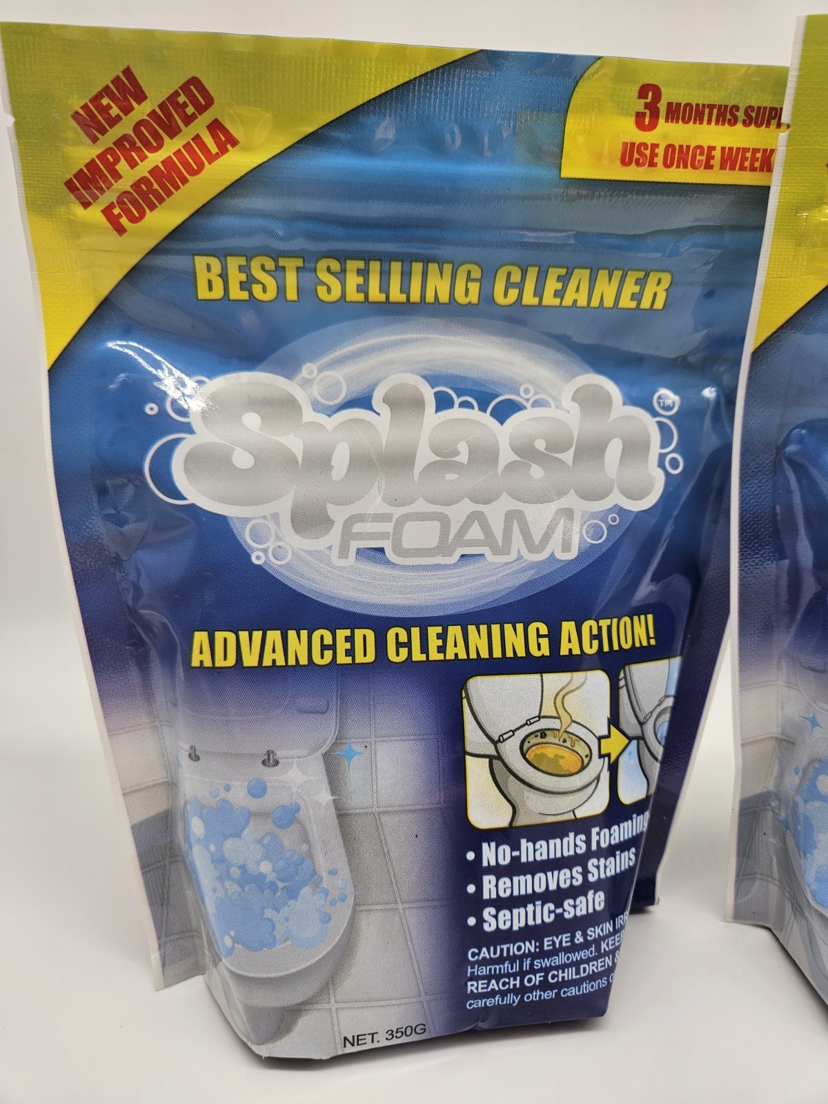 TWO Splash Foam Foaming Dissolve Advanced Let Soak Rinse Cleanser New Sealed Bag