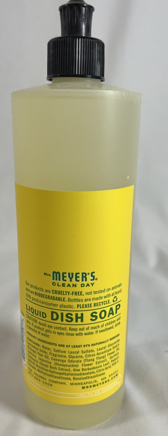 Mrs. Meyer’s Clean Day Dish Soap Liquid, Honeysuckle, 16 fl oz