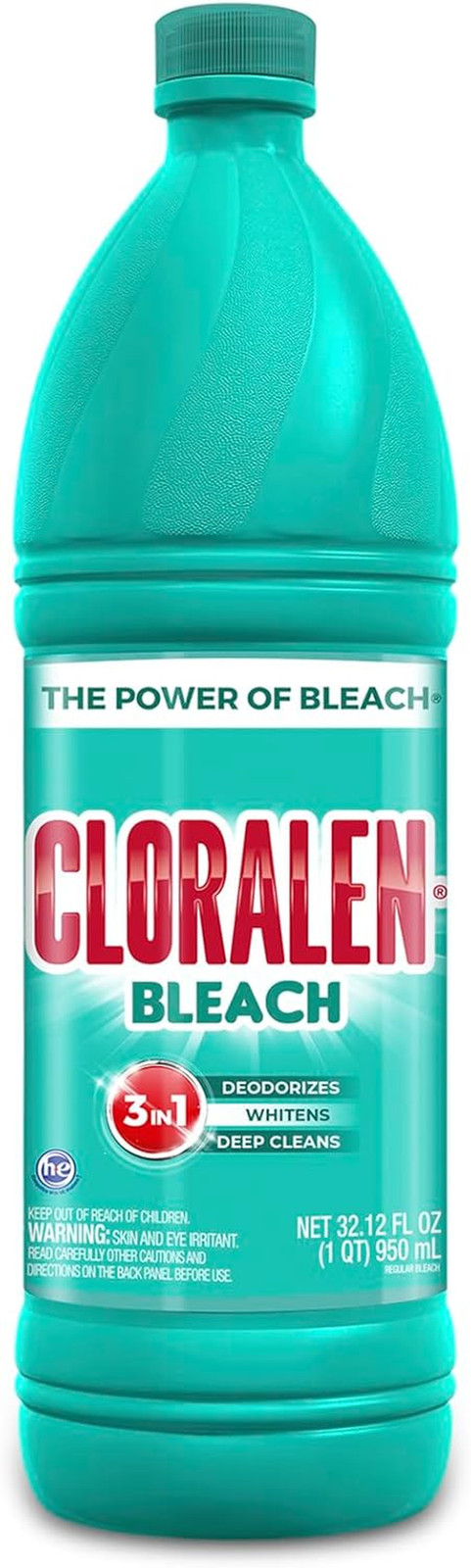 Household Cleaning Liquid Bleach – 32.12 fl oz – 3-in-1 Multipurpose Cleaner for