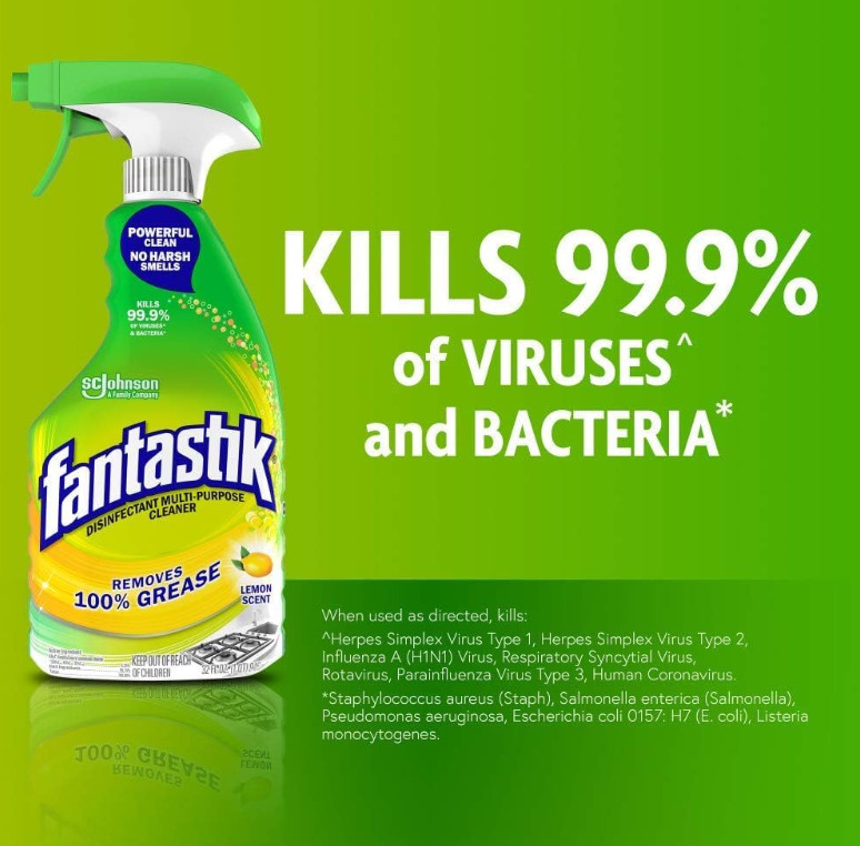 Fantastik All-Purpose Cleaner Trigger, Lemon 32 Fl Oz (Pack of 1), Green