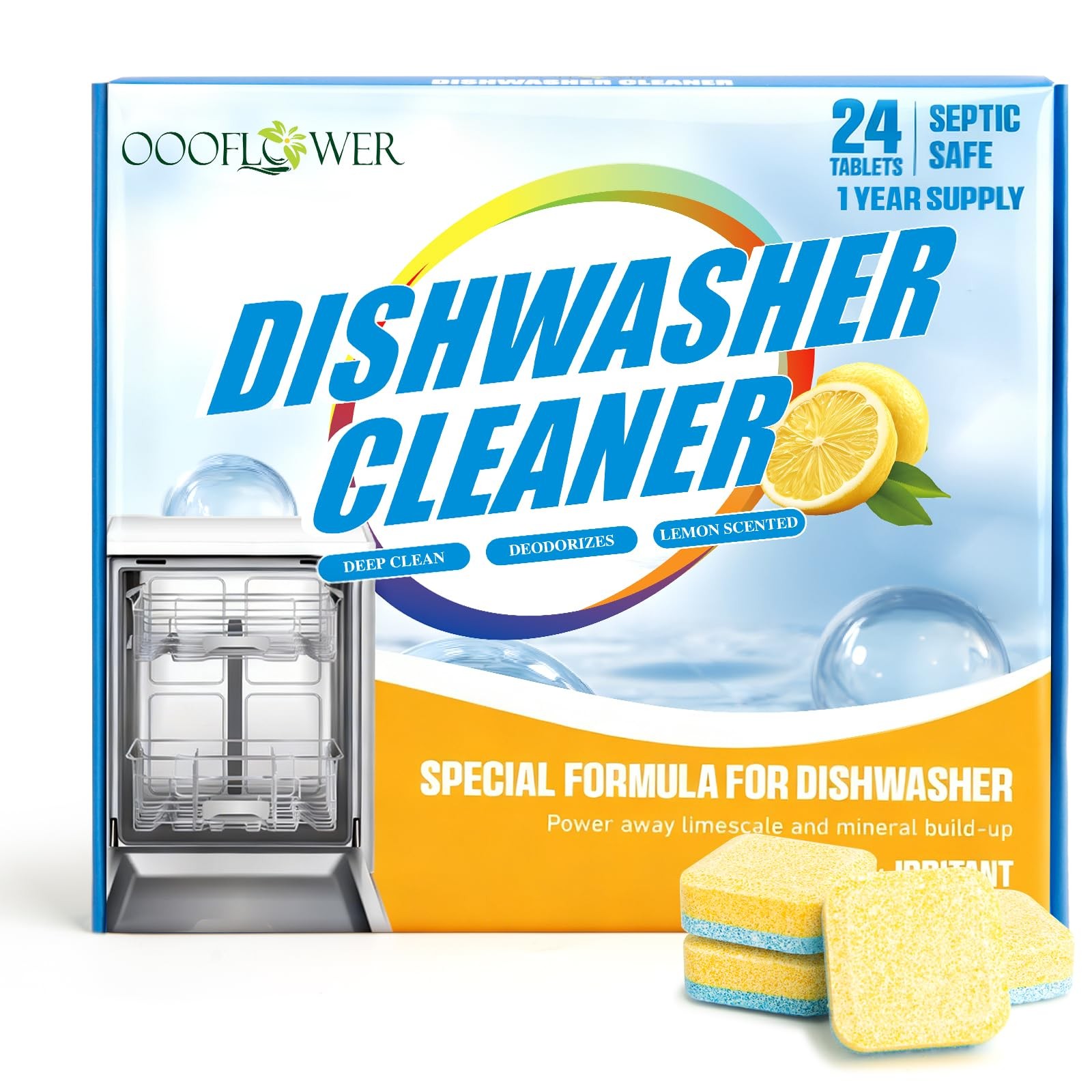 24-count Dishwasher Cleaner Tablets, Deep Cleaning and Descaling Formula, Rem…