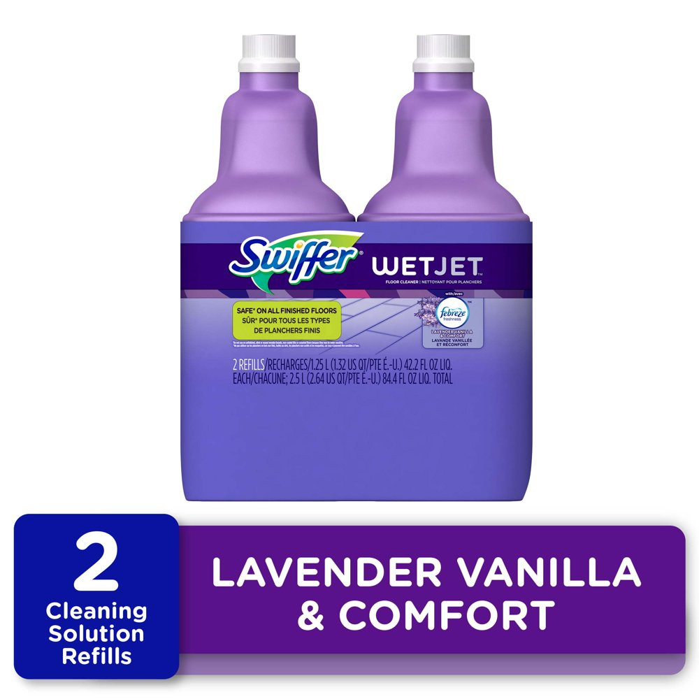 Wetjet Liquid Floor Cleaner Lavender Vanilla&Comfort 1.25L 2 pck Free Shipping