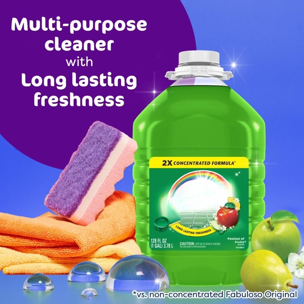 2X Multi-Purpose Cleaner, No Rinse Floor Cleaner, Passion of Fruits Scent