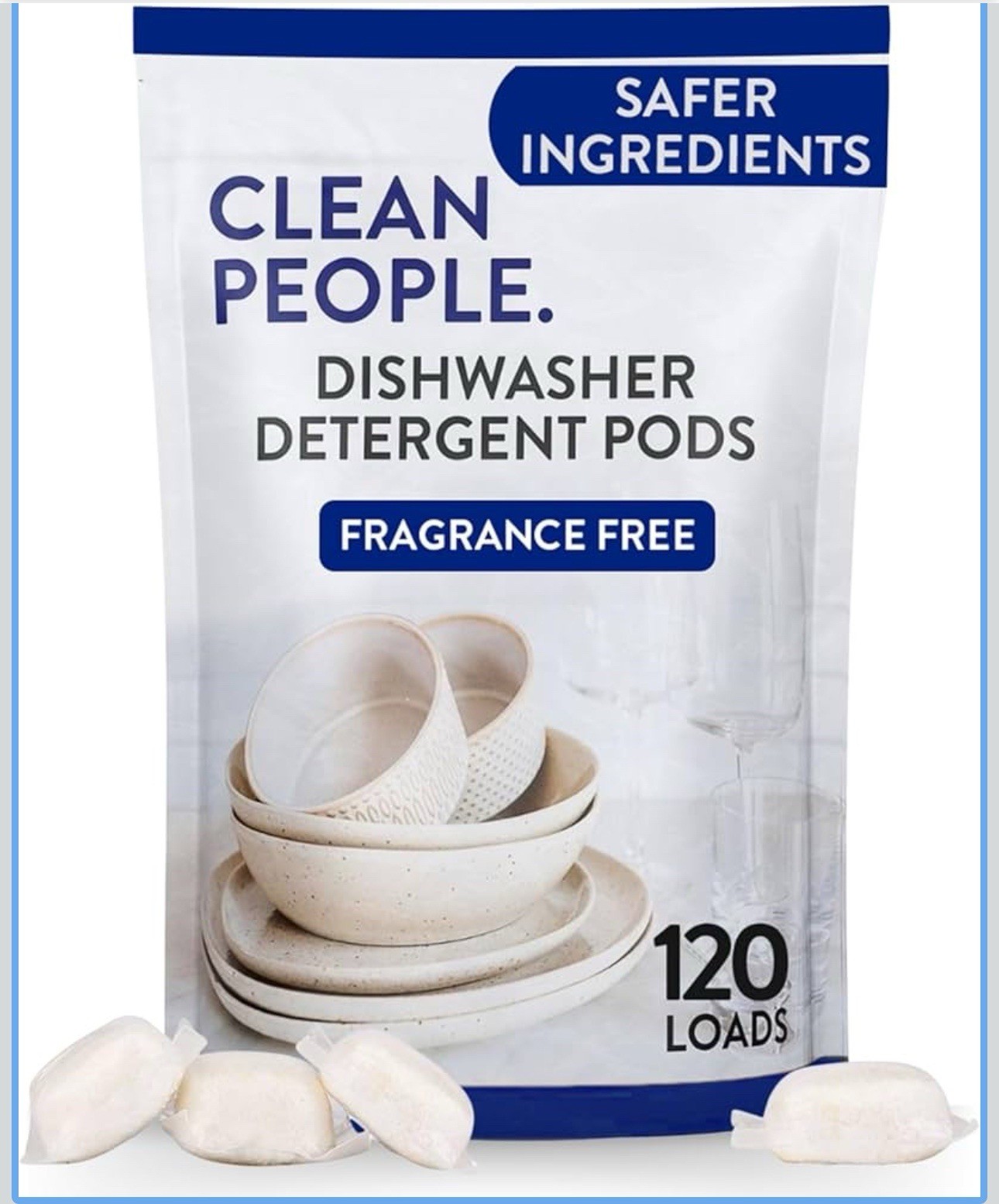 Clean People Dishwasher Pods – Cuts Grease & Rinses Sparkling 120 Count
