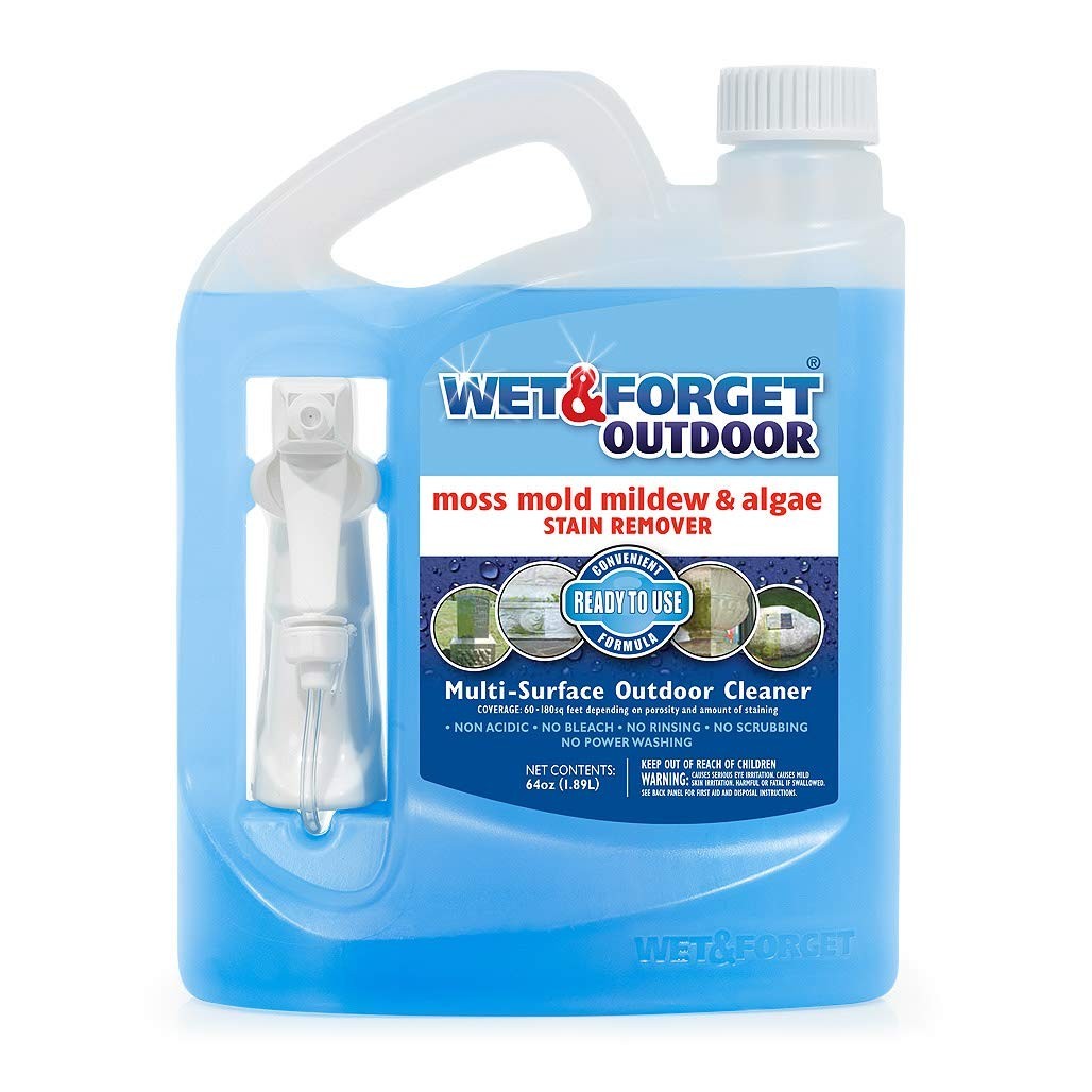 Wet & Forget Moss Mold Mildew Algae Cleaner 64oz Outdoor MultiSurface