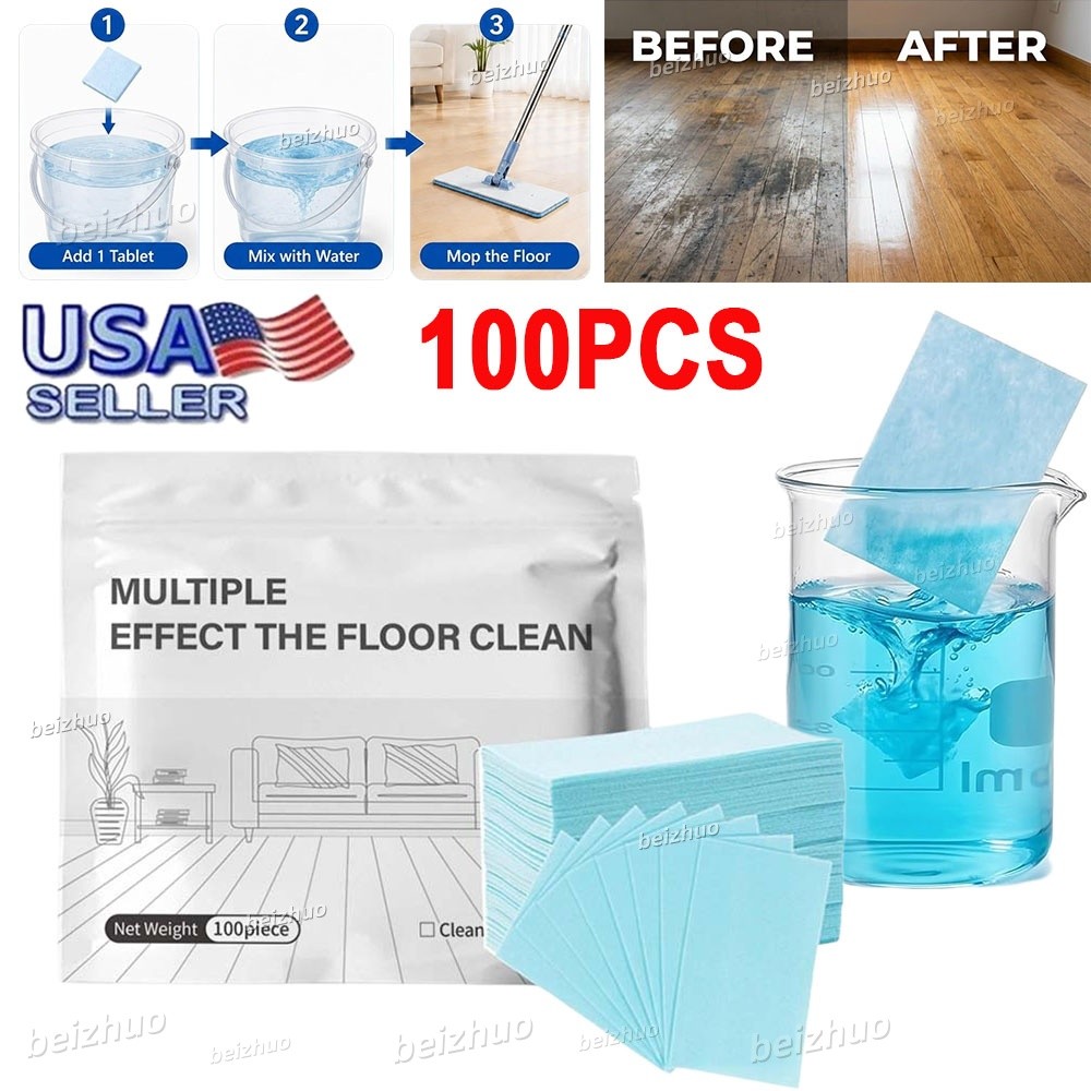 100Pcs Multi-Effect Floor Clean Floor Cleaning Tablets For Home Kitchen~US STOCK