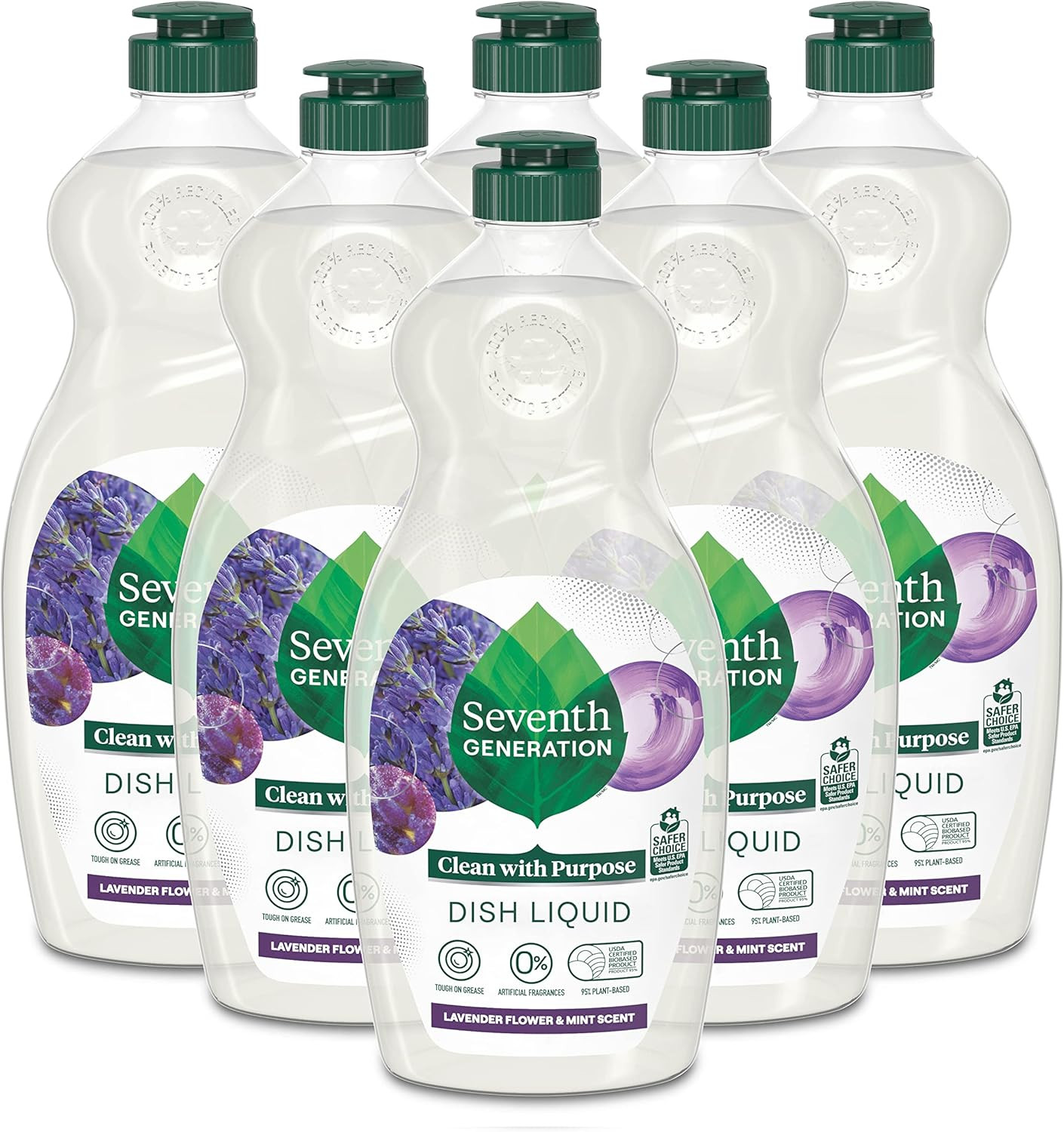 Seventh Generation Dish Soap Liquid Lavender Flower & Mint Scent 19 oz Pack of 6
