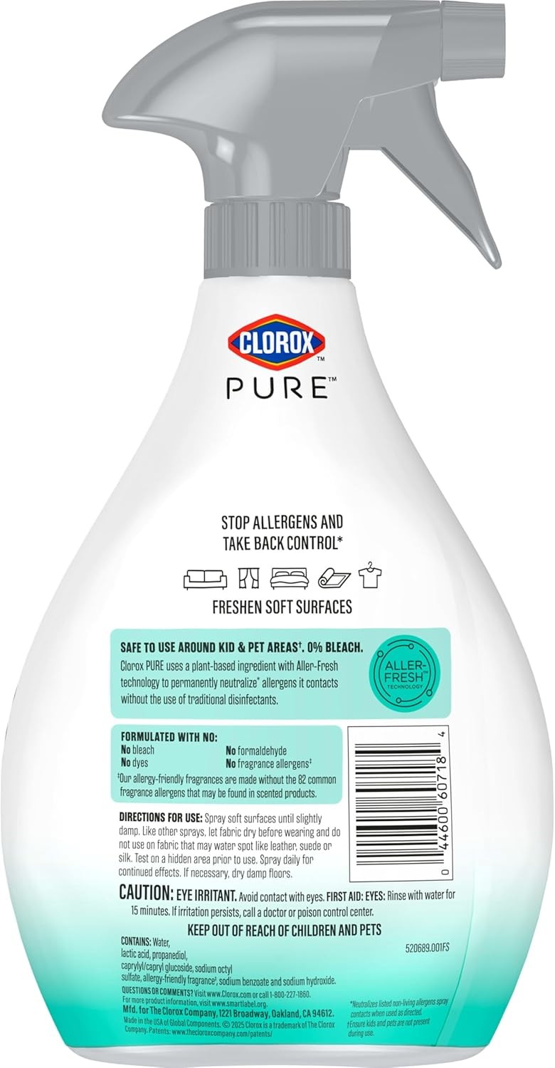 PURE Allergen Neutralizer Fabric and Carpet Spray, Clean Breeze, 26 Fluid Ounces