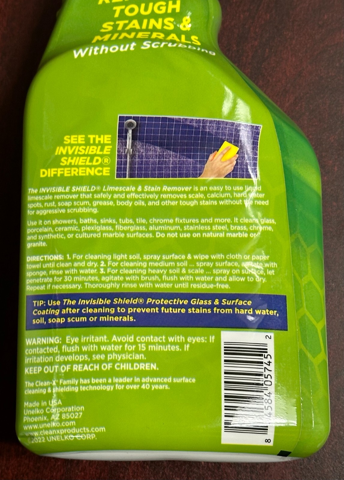 INVISIBLE SHIELD Shower Glass Tile Tub Sink LIMESCALE & STAIN REMOVER No Scrub