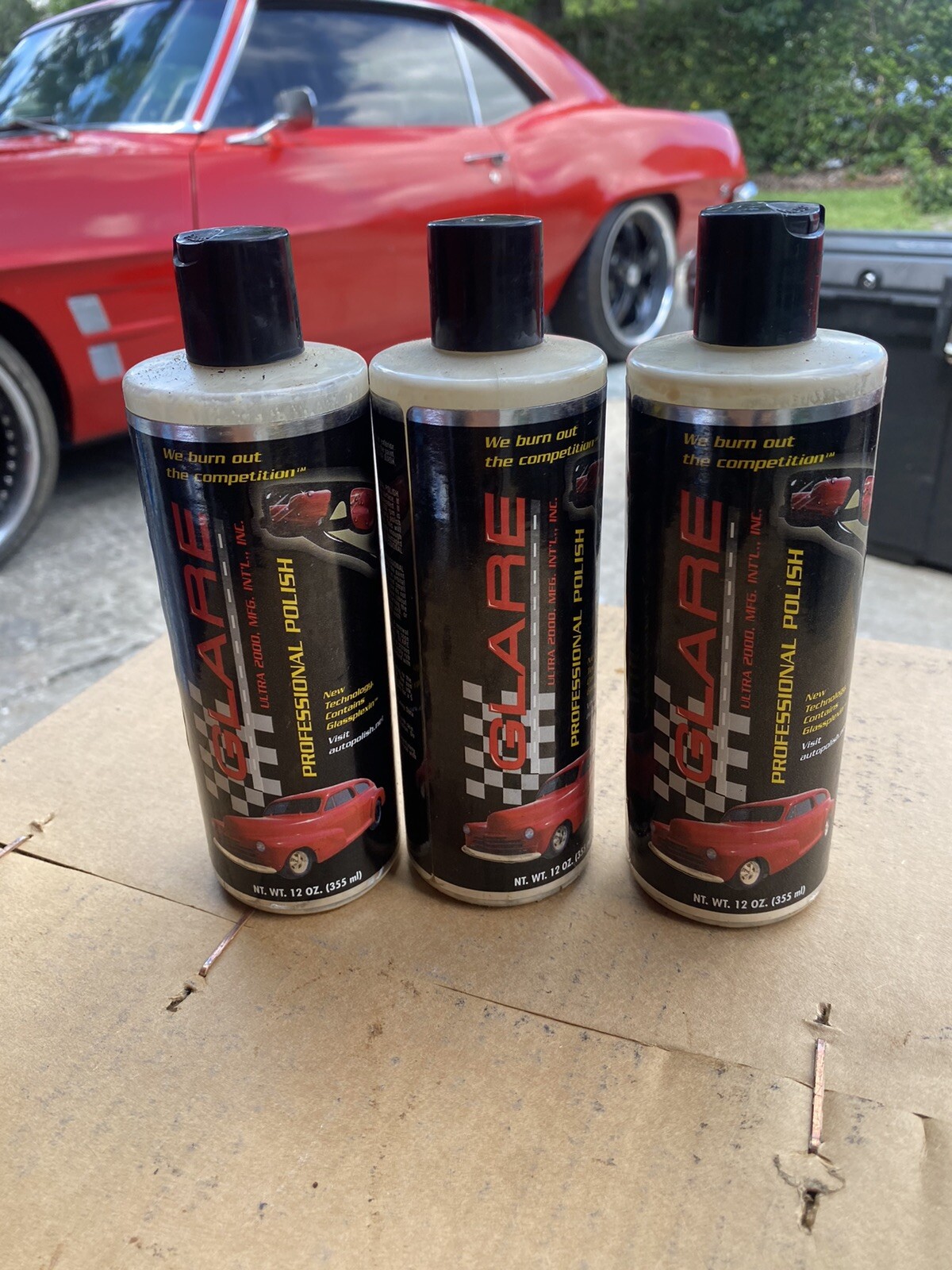 GLARE Ultra 2000 PROFESSIONAL Auto POLISH Wax NOT PESTICIDES 12OZ 3 Bottles Lot