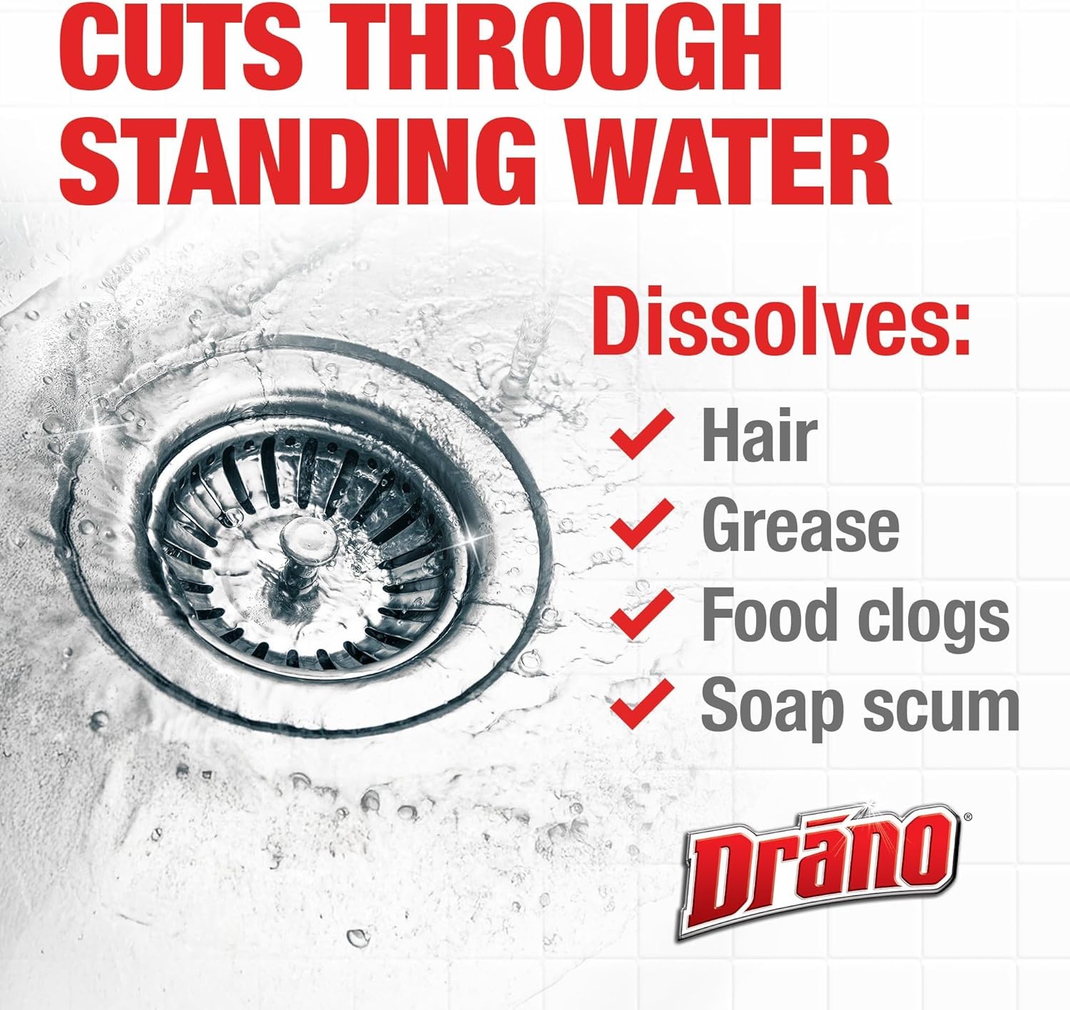 Drano Max Gel Drain Clog Remover and Cleaner for Shower or Sink Drains, Unclogs