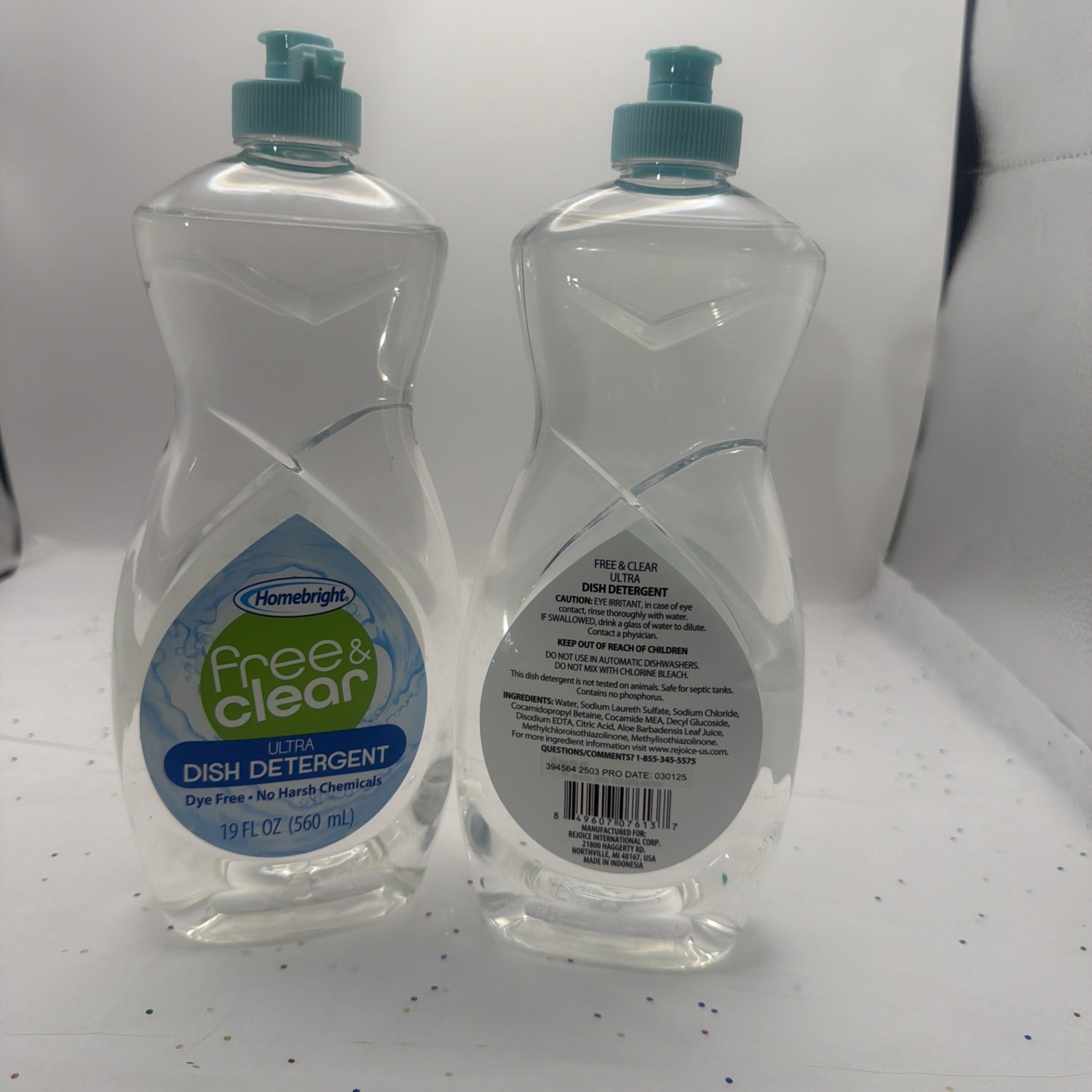 Homebright Free & Clear Dish Soap Ultra Dish Detergent 16 fl oz Set of 2