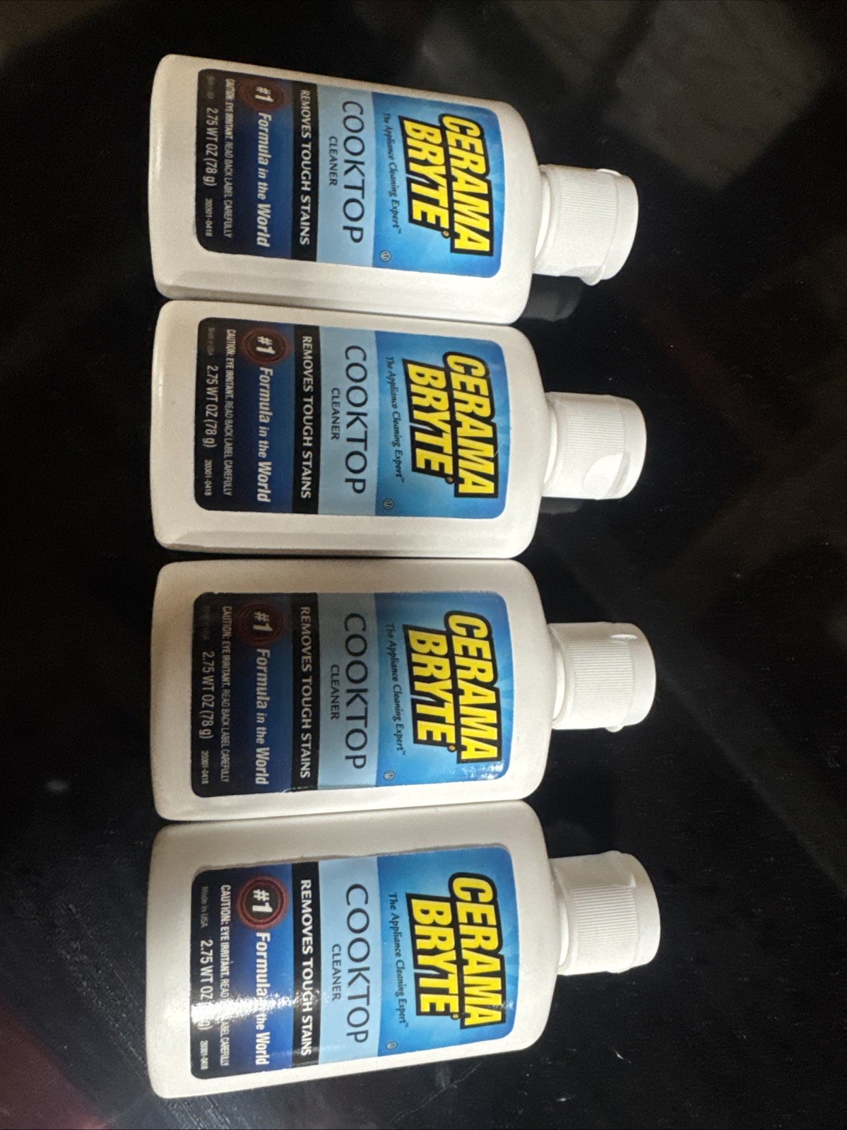 Lot Of FOUR Bottles Cerama Bryte CookTop Cleaner, Removes Tough Stains, 2.75 Oz.