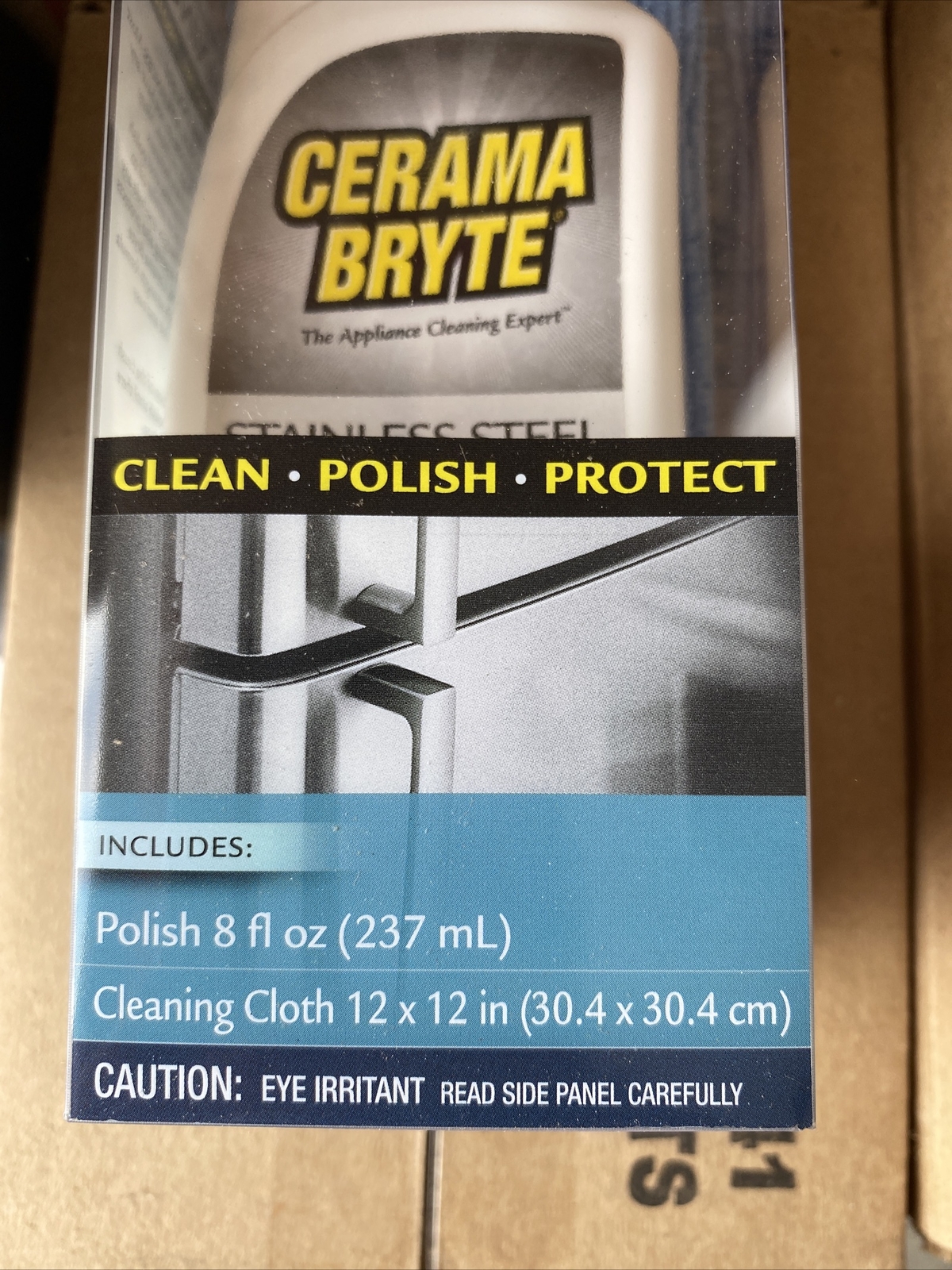 CERAMA BRYTE STAINLESS STEEL CLEANING KIT, 8oz & CLEANING CLOTH