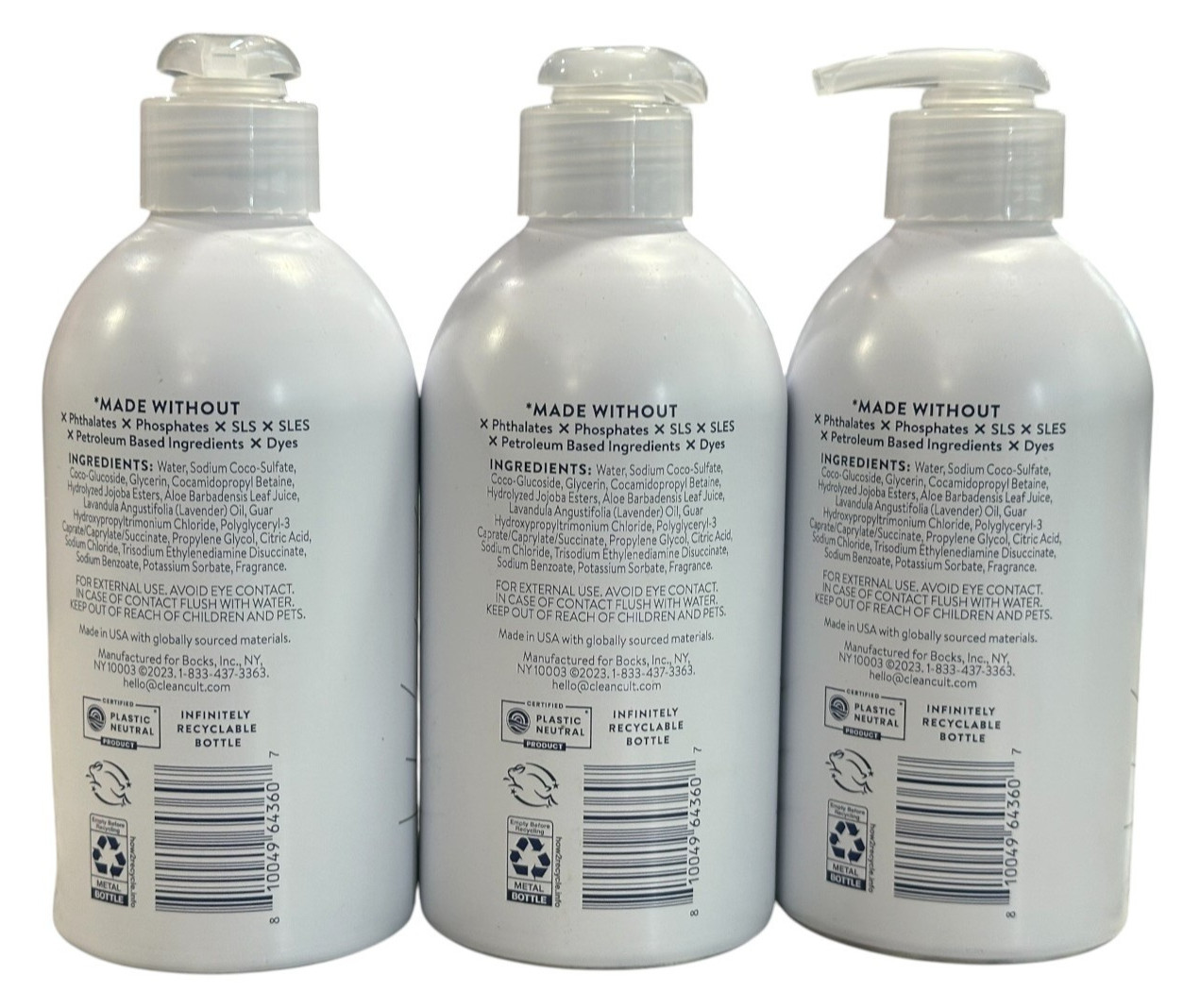3PK Clean Cult Refillable Hand Soap, Aluminum Bottle, Wild Lavender, 12 fl oz
