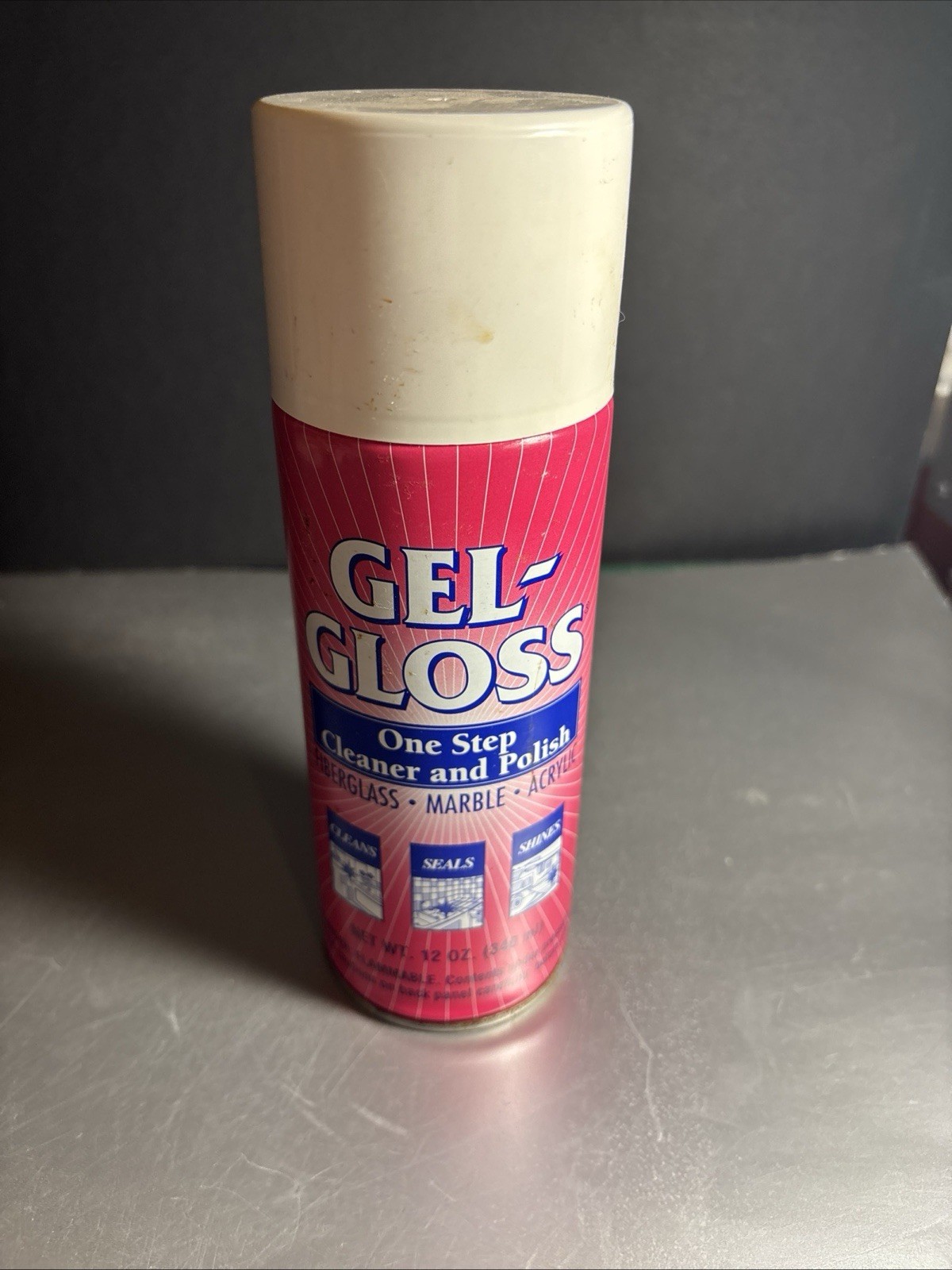 Gel-Gloss One Step Cleaner Polish Fiberglass Marble Acrylic 12 Oz Can Full