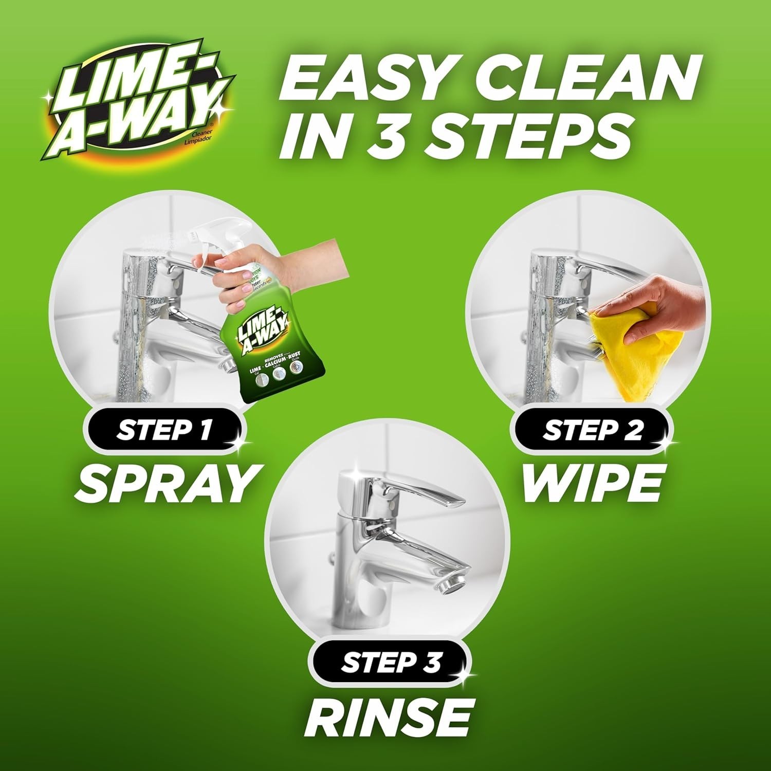 Lemon Scented Hard Water Stain Remover Spray – Tackles Rust & Calcium Quickly