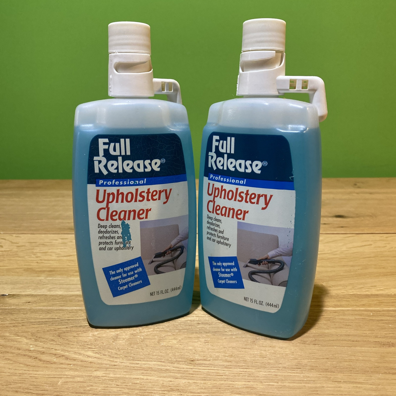 2 Bottles Full Realse Upholstery Cleaner for Steemer Carpet Cleaner VTG 1997