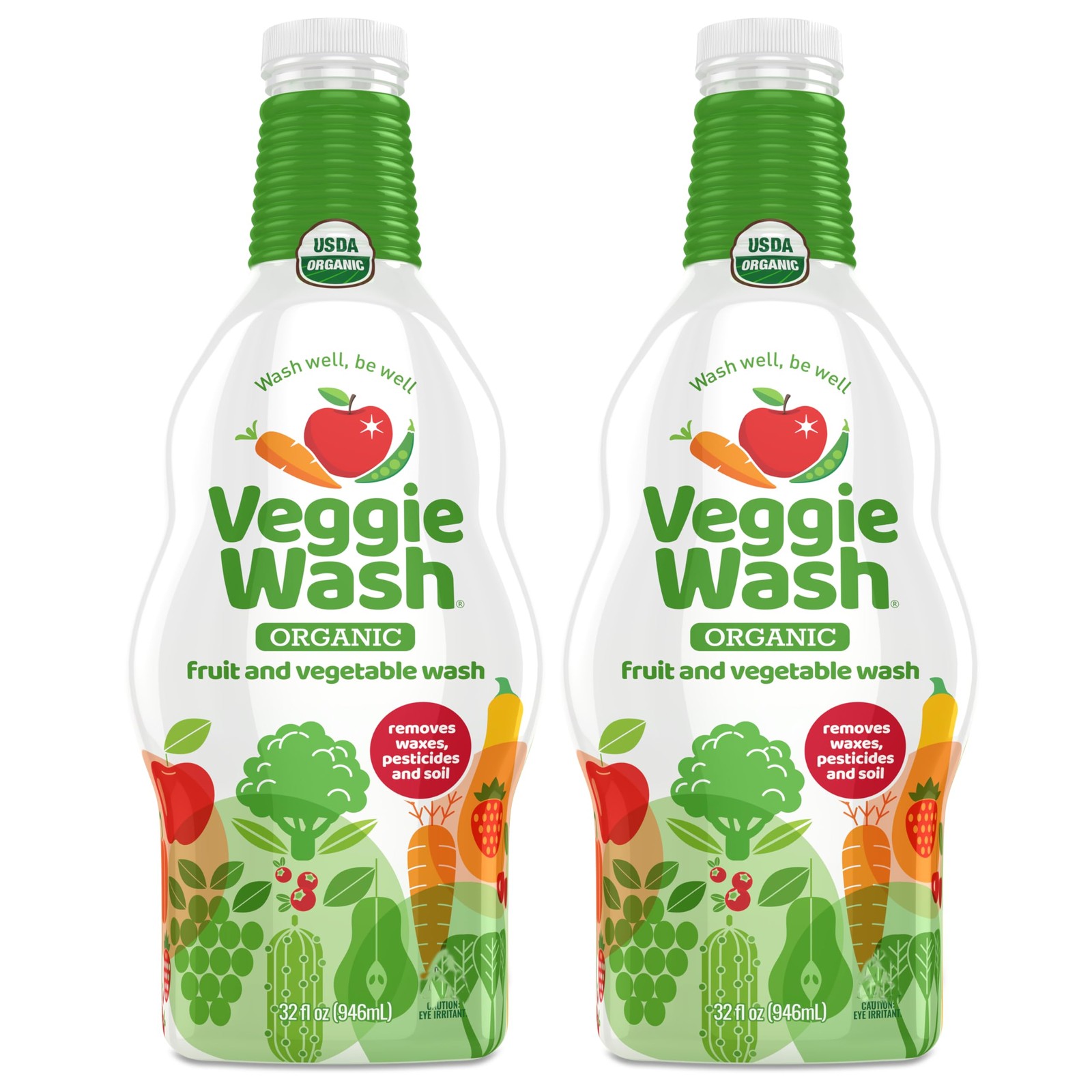 Veggie Wash Organic Fruit and Vegetable 32 Fl Oz (Pack of 2),