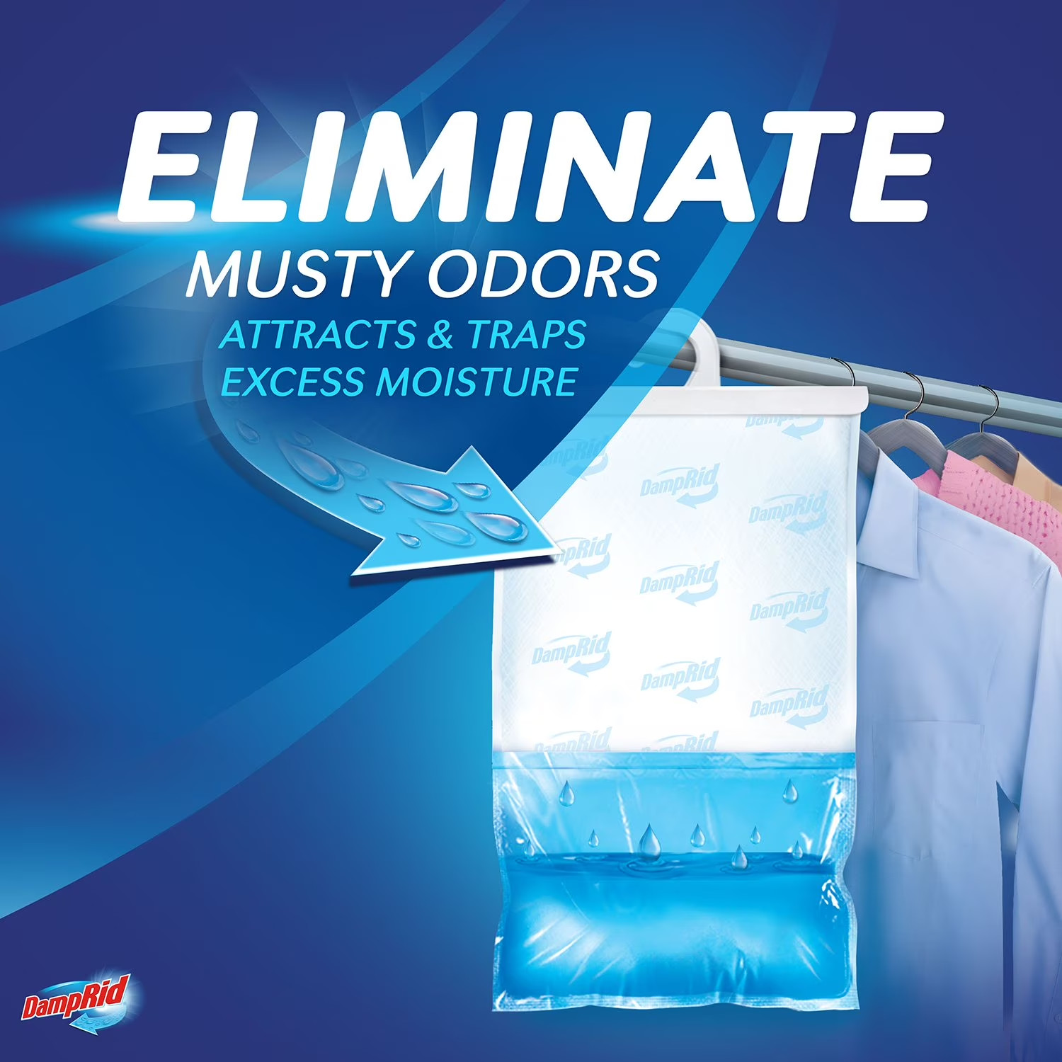 DampRid Max Moisture Absorber Fresh Scent Hanging Bag 4 pk-1lb.
