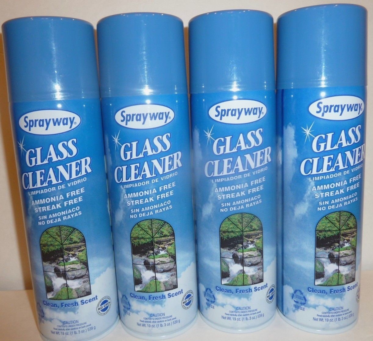 Glass Cleaner Streak Free Clean, Fresh Scent Sprayway (4, 3, 2 Pack) 23 Oz ea.