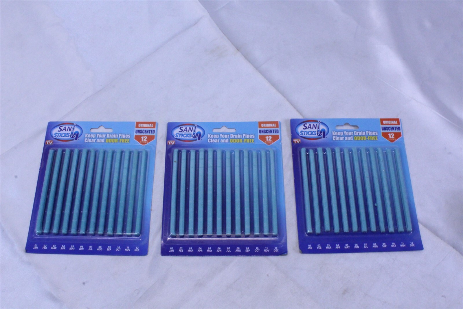 Sani Sticks, As Seen on TV Drain Cleaner and Deodorizer Unscented 2 Packs of 12