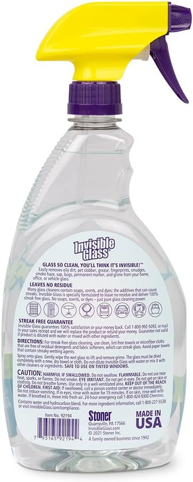 Invisible Glass 92194-4PK Premium Glass and Window Cleaner Spray – Cleans Glass,