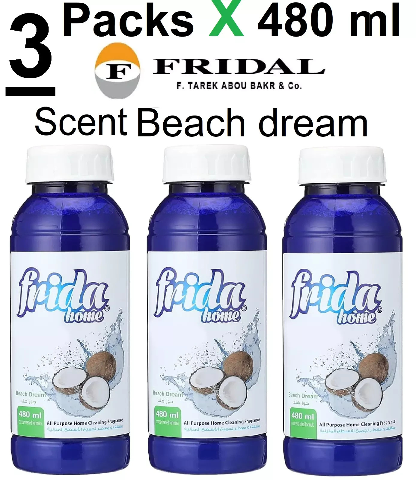 Frida Home All Purpose Home Cleaning Fragrance, 3 X 480 ml, Pack of 2