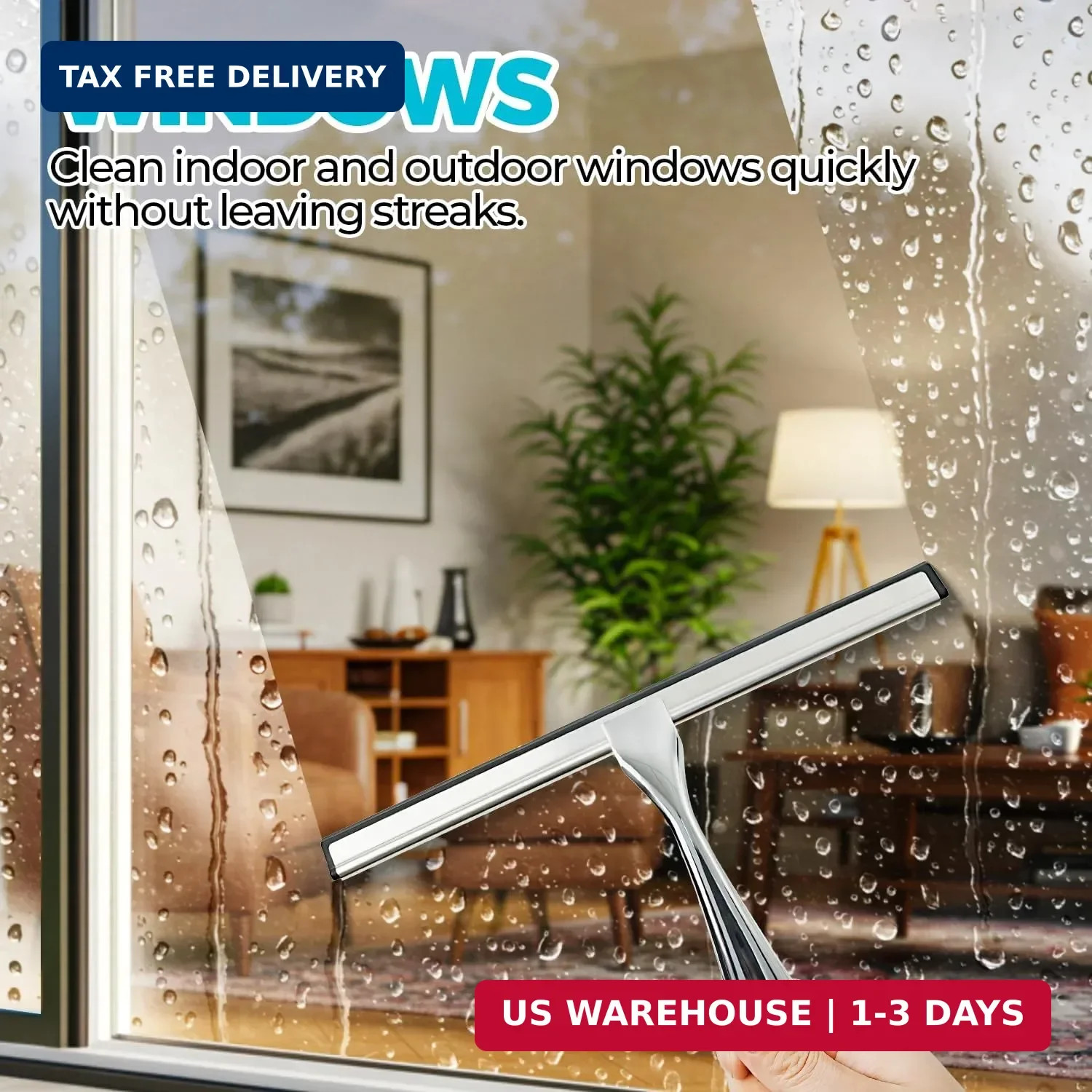 12-Inch All-Purpose Shower Squeegee for Shower Doors, Tile Shower Walls
