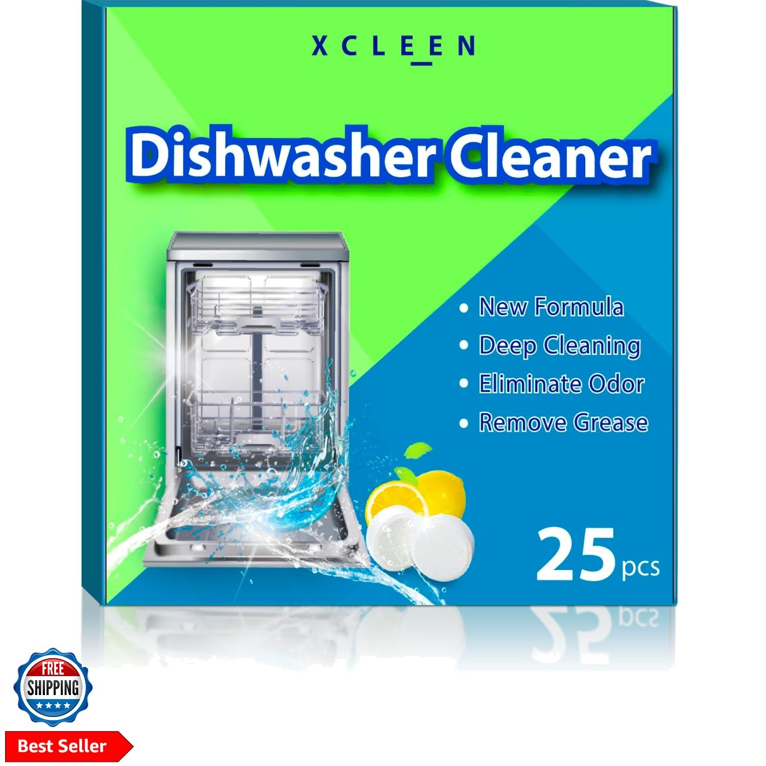 Dishwasher Cleaner and Deodorizer Tablet 25 Count, Deep Cleaning Tablet Helps…