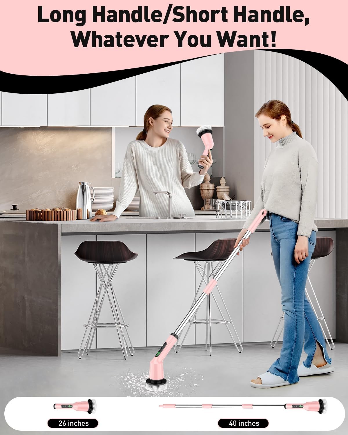 Electric Spin Scrubber for Cleaning Bathroom, Shower Scrubber Cordless Cleani…